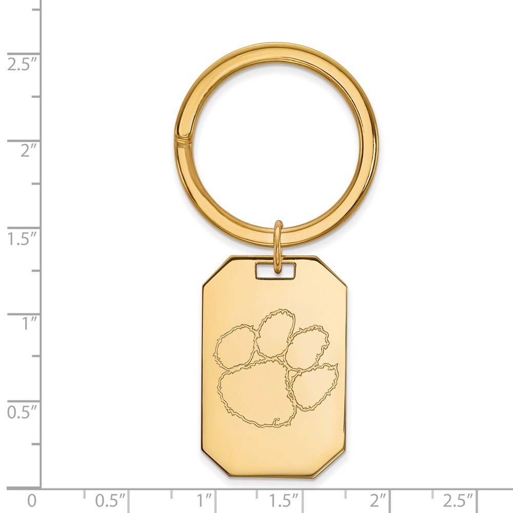 Premium Gold Plated Clemson Keychain - Durable & Stylish Key Ring for Clemson Tigers Fans, Alumni & Students - Perfect for Gifts, Backpacks & Car Keys