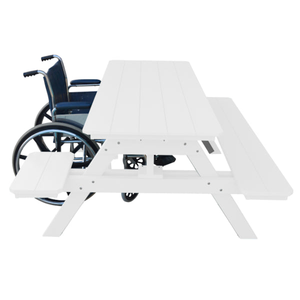 Eco-Friendly Recycled Plastic ADA Compliant 6-Foot Picnic Table with Attached Benches - Perfect for Parks, Campgrounds & Backyard Outdoor Gatherings
