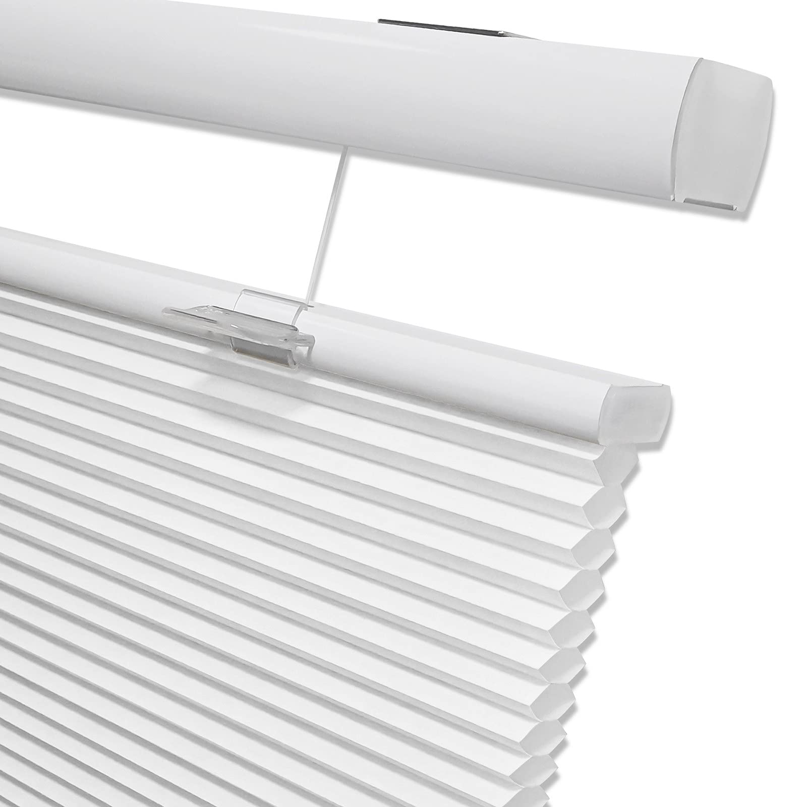 Keego Cordless Honeycomb Shades - Top Down Bottom Up Cellular Blinds, Custom Cut to Size for Windows & Doors, Light Filtering White (60