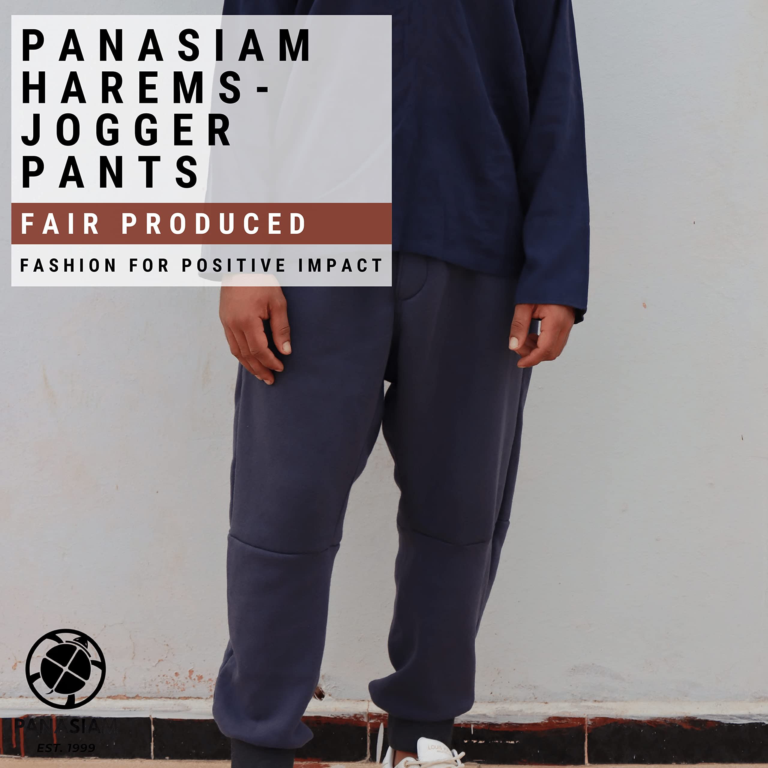 PANASIAM Warm Soft Harem Jogger Pants for Cold Weather - Ethically Made in Small Family Businesses | Perfect for Winter Outfits, Lounge Wear & Casual Style
