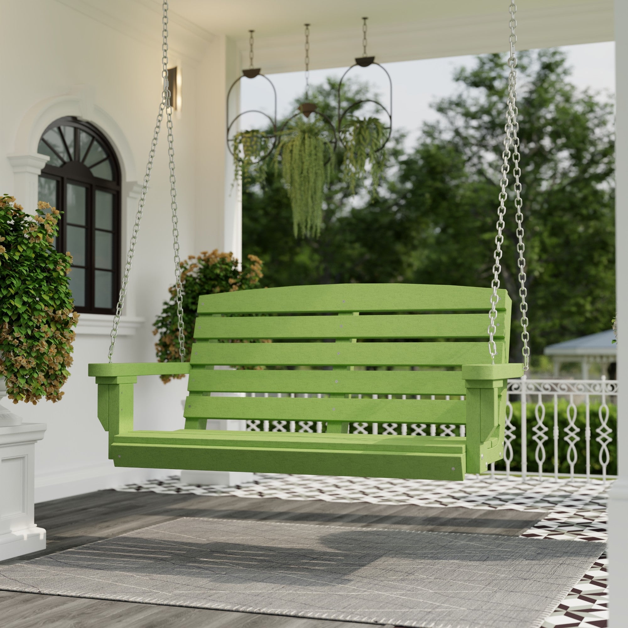 Little Cottage Co Classic 4Ft Plastic Outdoor Furniture Set - Durable Patio Chairs & Table for Garden, Poolside, Deck, Backyard Relaxation