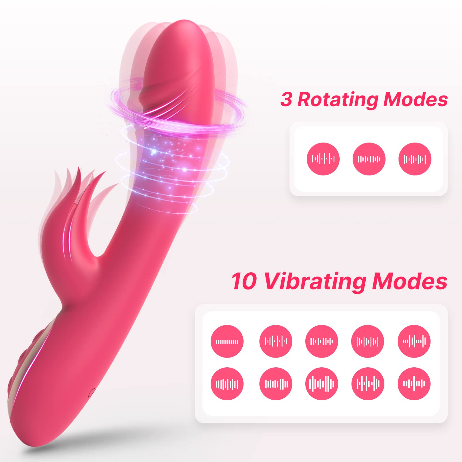Premium G Spot Rabbit Vibrator - 7 Vibration & 3 Rotation Modes, Silky Silicone Clitoral Stimulator for Women - Couples Sex Toy for Enhanced Intimacy & Solo Pleasure | Bedroom Accessory, Anniversary Gift, Romantic Night Essential