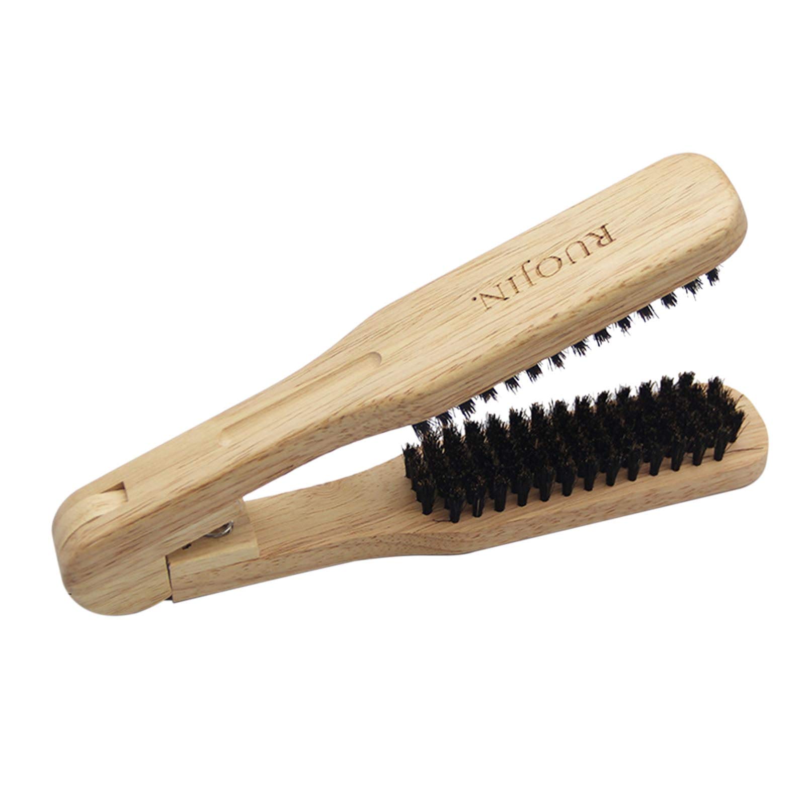 Anself Wooden Hair Straightening Brush - Anti-Static Dual-Brush Comb for Salon & Home Styling | Perfect for Smooth, Frizz-Free Hair | Great for Travel & Daily Use