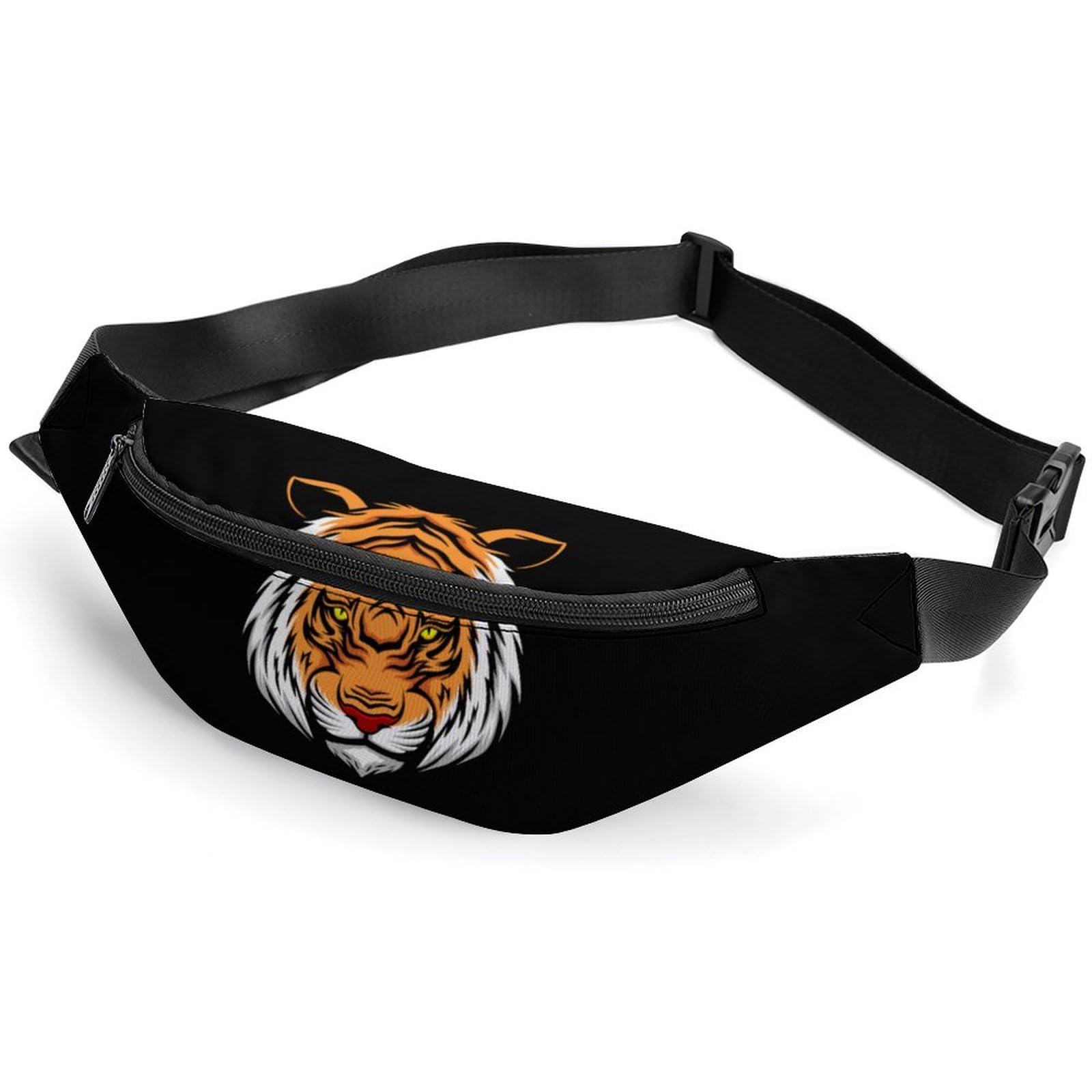 Angry Tiger Head Belt Bag - Adjustable Waist Pouch & Crossbody Bag for Women & Men - Perfect for Travel, Running, Hiking & Outdoor Activities