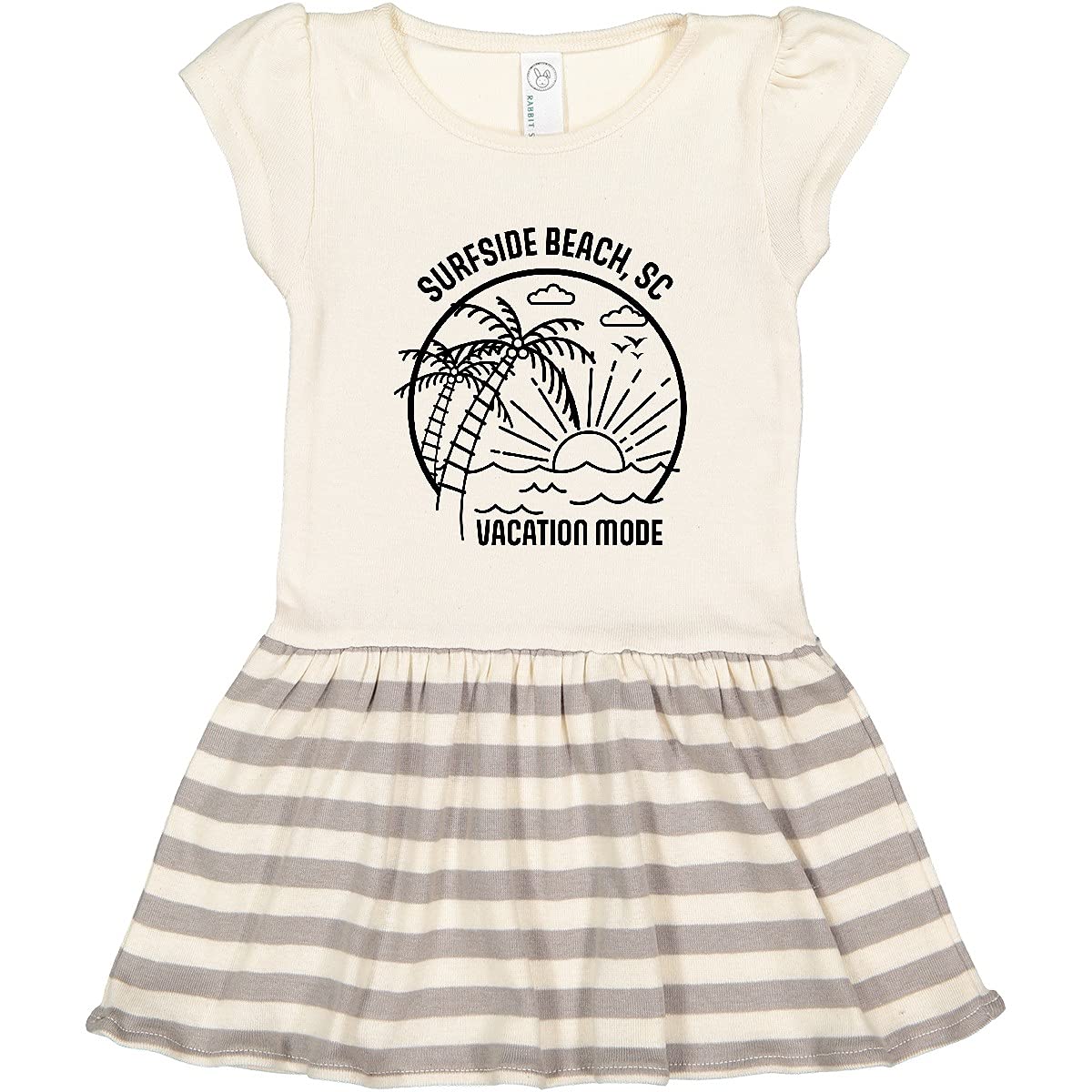 Inktastic Summer Vacation Mode Surfside Beach South Carolina Toddler Dress - Cute Girls' Beach Outfit for Summer Travel & Family Photos