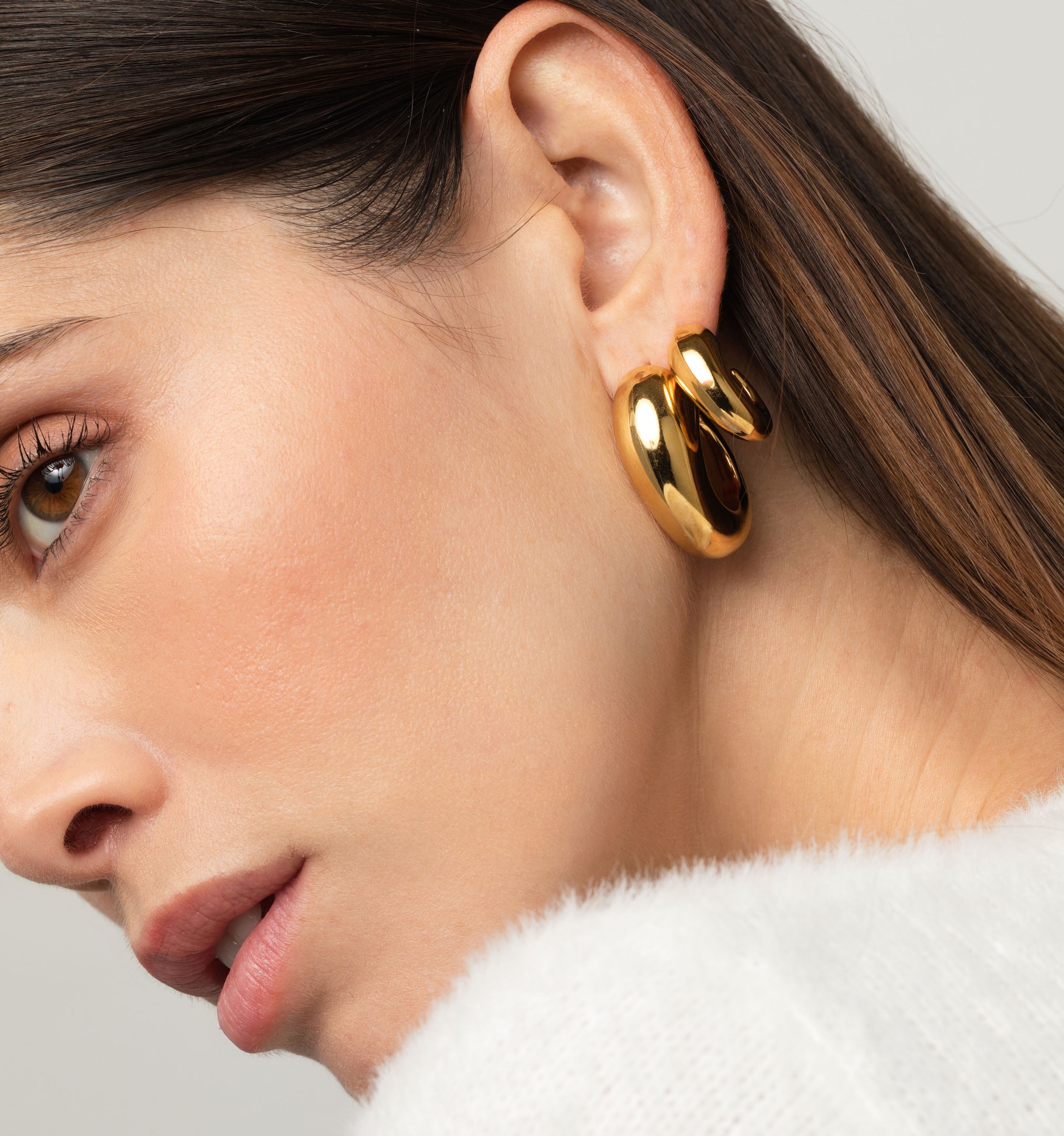 Paloma Swirl Hoop Earrings - Medium Size Gold & Silver Dangle Hoops for Women | Trendy Boho Chic Jewelry for Everyday Wear & Special Occasions