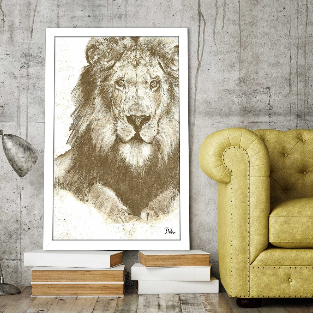 Stylish Muted Lion Vertical Acrylic Print - Perfect for Home Decor, Office Wall Art & Modern Interior Design