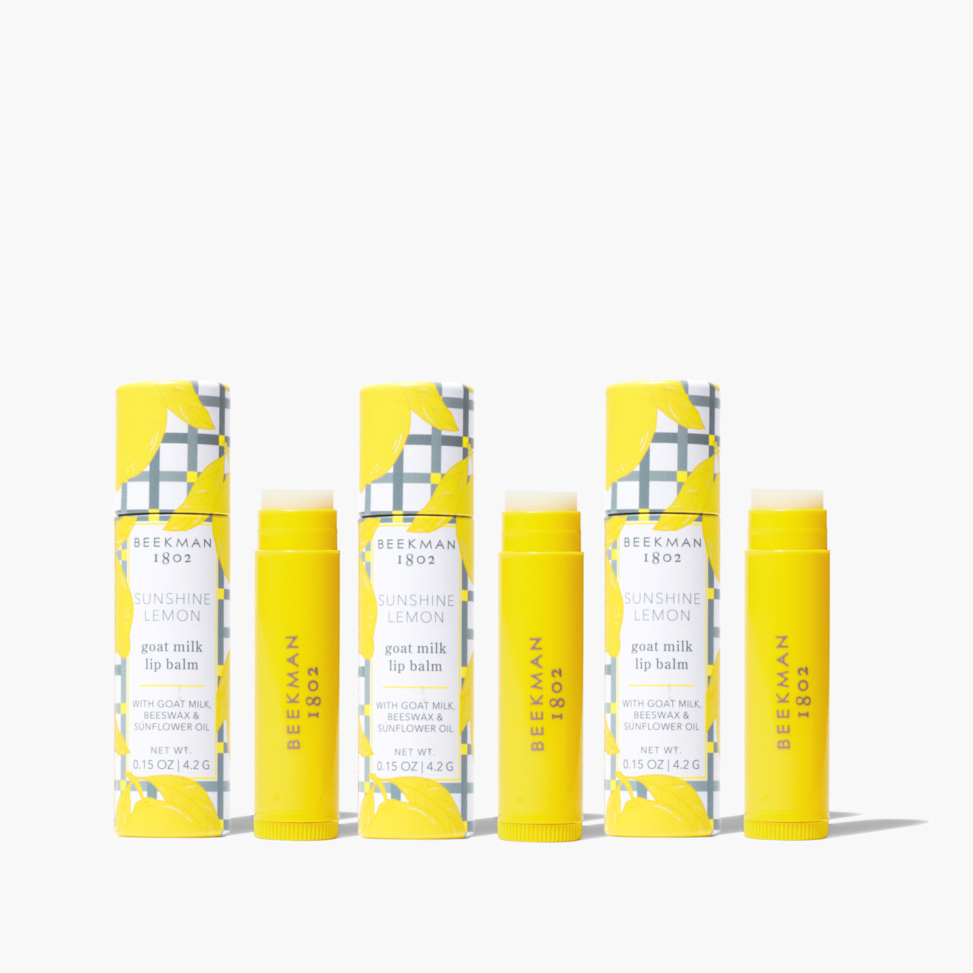 Sunshine Lemon Lip Balm 3 Pack - Moisturizing & Natural Lip Care for Dry Lips - Perfect for Daily Use, Travel & Gifts