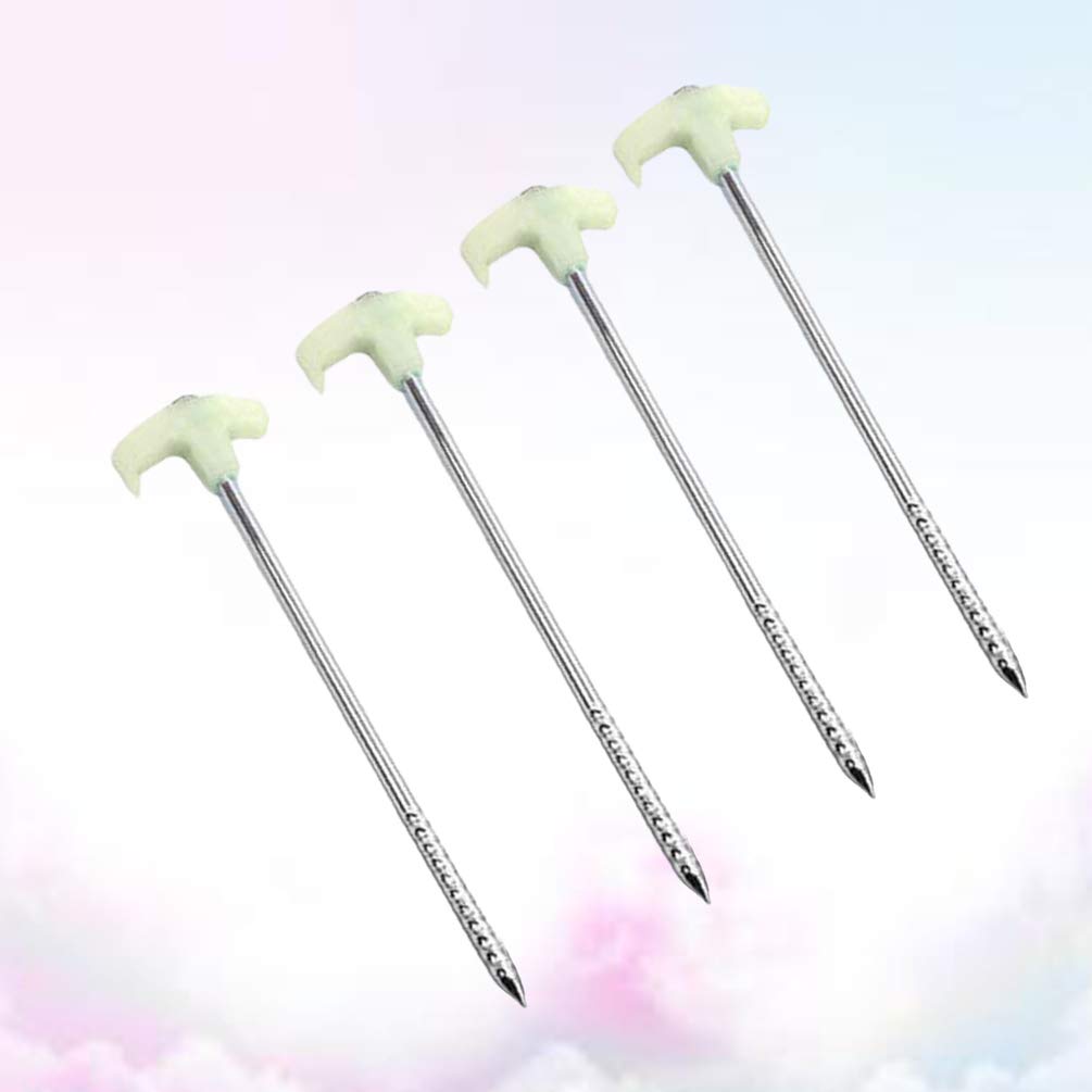 4 Pack Heavy Duty Reflective Tent Stakes - Durable Camping Tent Pegs for Secure Anchoring, Windproof Tent Pins for Outdoor Camping, Hiking & Backpacking - Ideal for Sand, Snow & Rocky Terrain