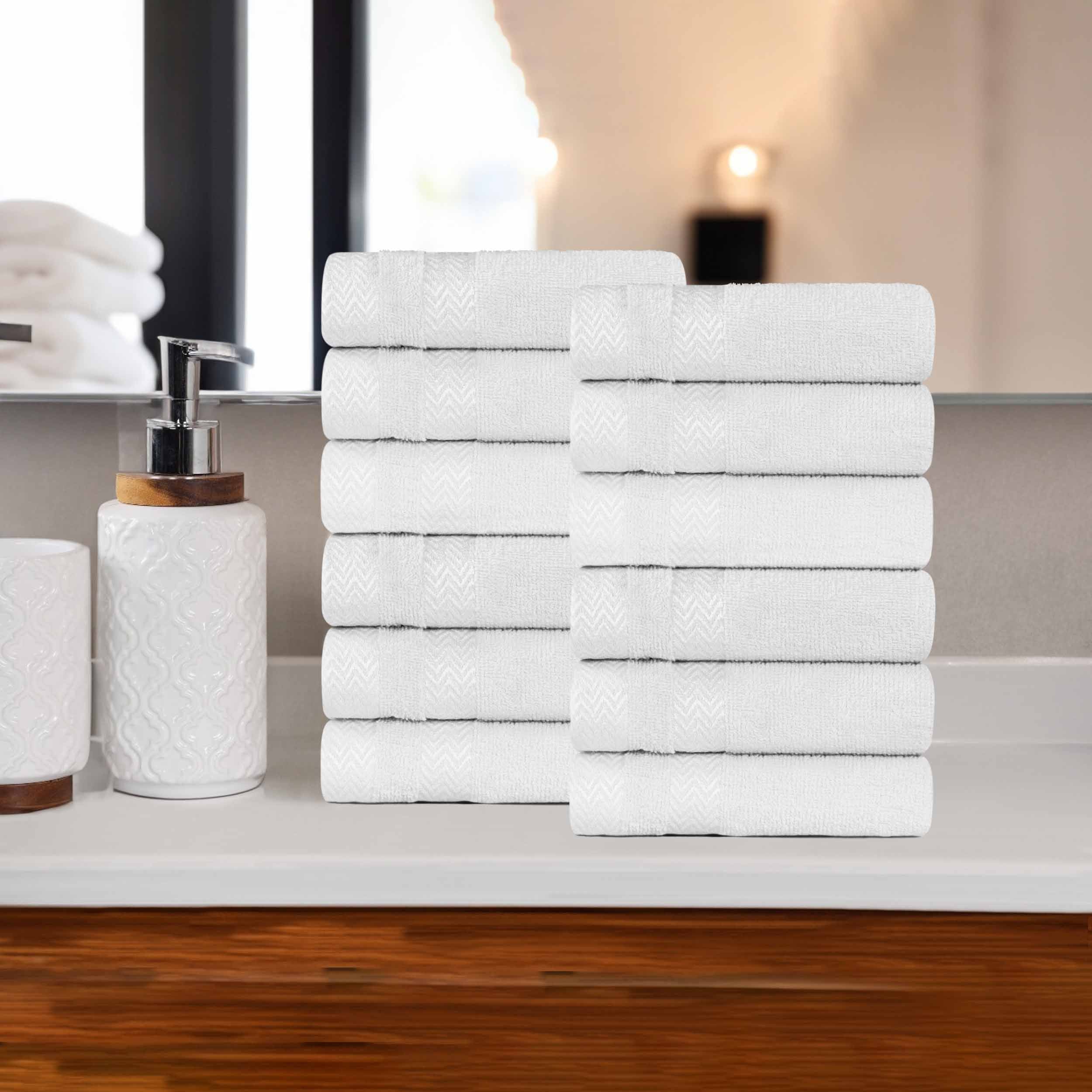 Premium 12-Pack Medium Weight Cotton Face Towels & Washcloths – Soft, Absorbent for Skincare, Makeup Removal, and Bathing