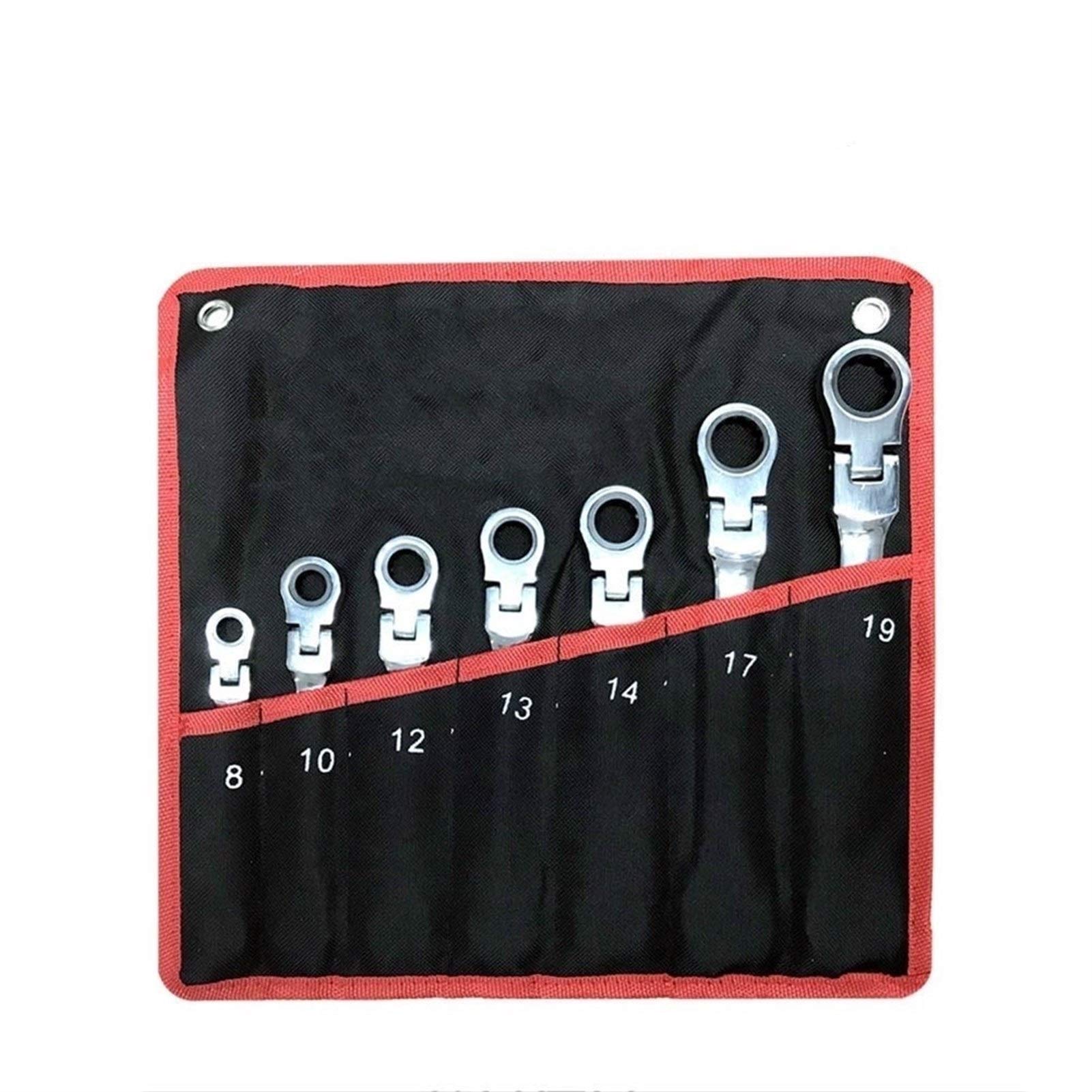 MOUNTAIN MEN Professional Ratcheting Wrench Set - 7-Piece Flexible Head Ratchet Spanners for Car Repair & Maintenance - Universal Combination Tool Kit for Mechanics & DIY Auto Work - Perfect for Tight Spaces & Engine Repairs