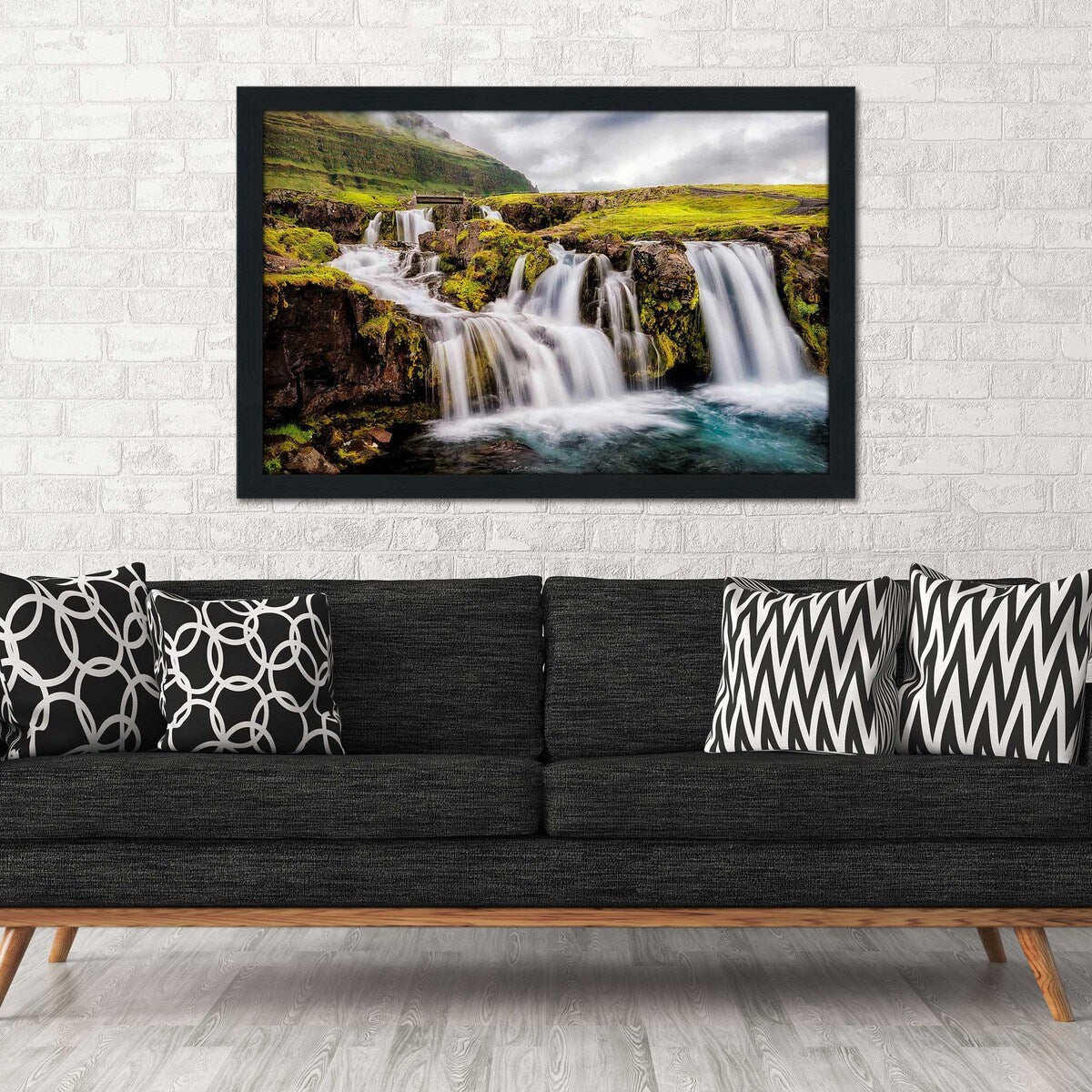 Beneath the Falls Landscape Art Print on Acrylic - Modern Wall Decor for Living Room, Office & Bedroom