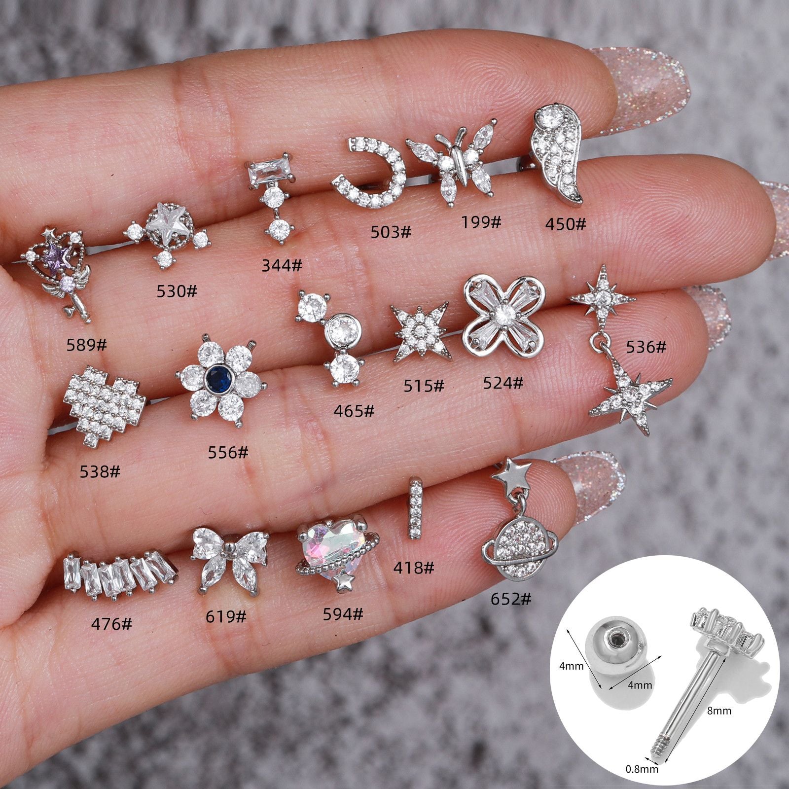 20G Cartilage Dangle Star Stud Earrings for Tragus Piercing - Hypoallergenic Sleeper Hoops | Perfect for Everyday Wear & Night Out Accessories