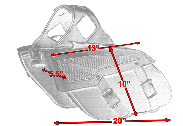 Durable PVC 313 Saddlebags for Motorcycles - No Studs - Waterproof Storage for Bikers & Outdoor Adventures