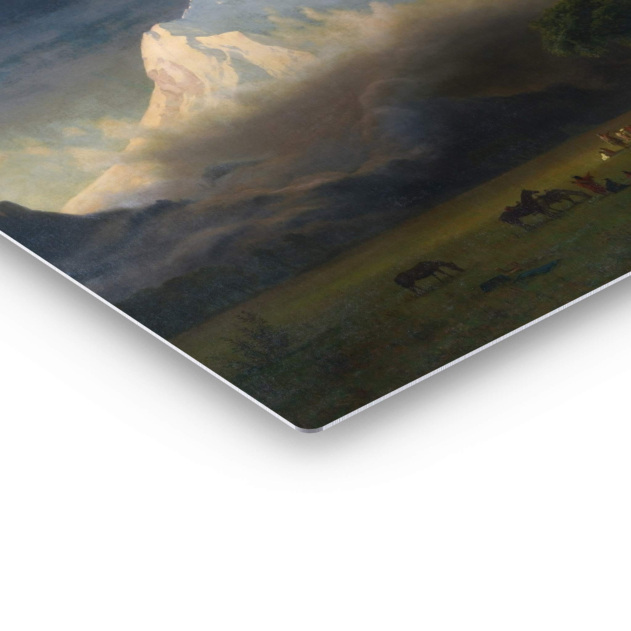 Albert Bierstadt Mount Adams Washington Classic Art Metal Wall Print - 16x24 Oil Painting Reproduction Home Decor - Ready to Hang Made in USA | Living Room, Bedroom, Office Wall Art