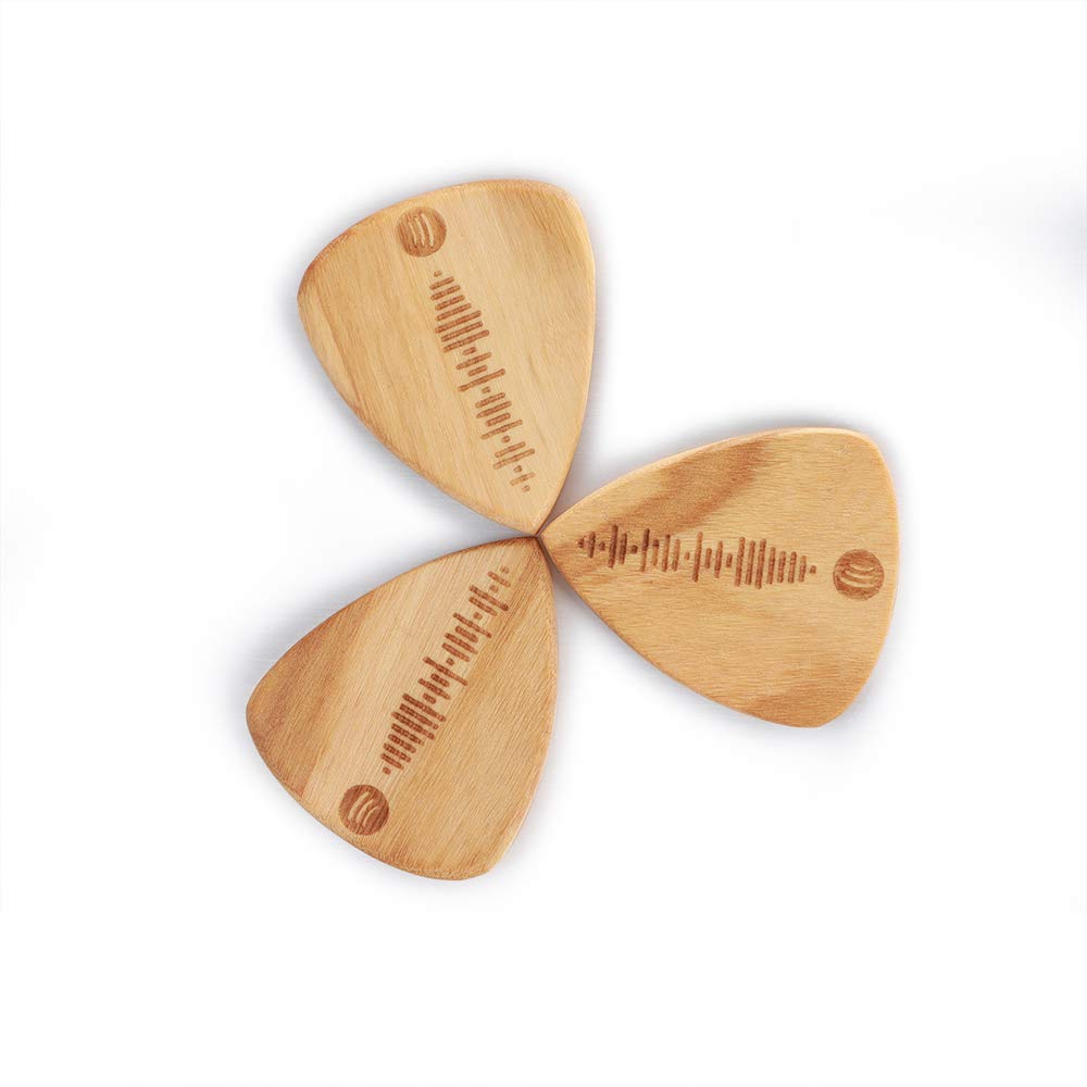 Custom Spotify Code Guitar Picks - Personalized Wooden Guitar Picks for Musicians, Fathers & Guitar Players - Unique Music Gift for Him - 3 Pack - Perfect for Concerts, Practice & Special Occasions