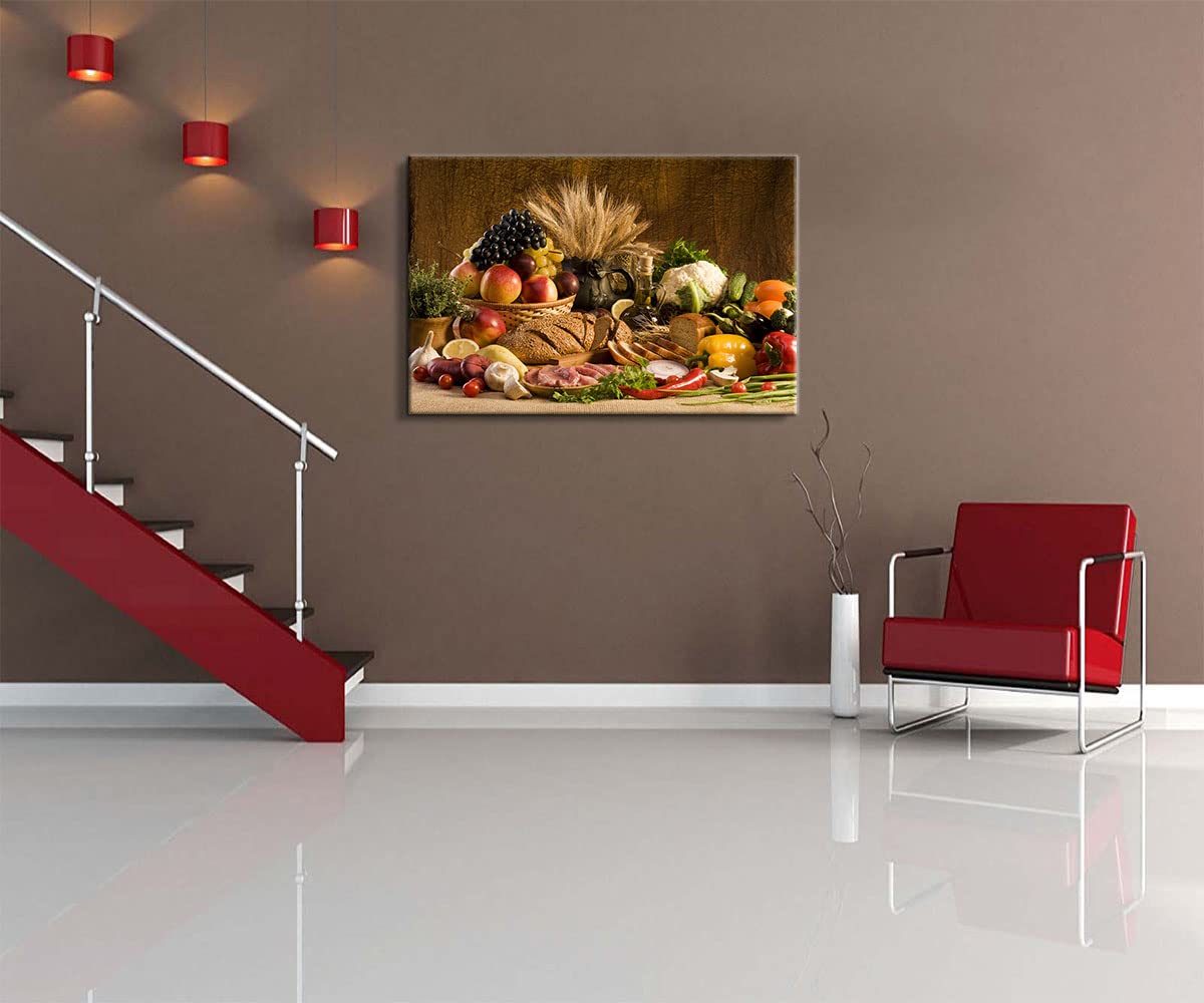 Fruit Canvas Wall Art - Kitchen & Dining Room Decor - 28''H x 40''W Modern Food Themed Painting - Perfect for Home Kitchen Wall Decor, Restaurant Decor, and Gift Ideas