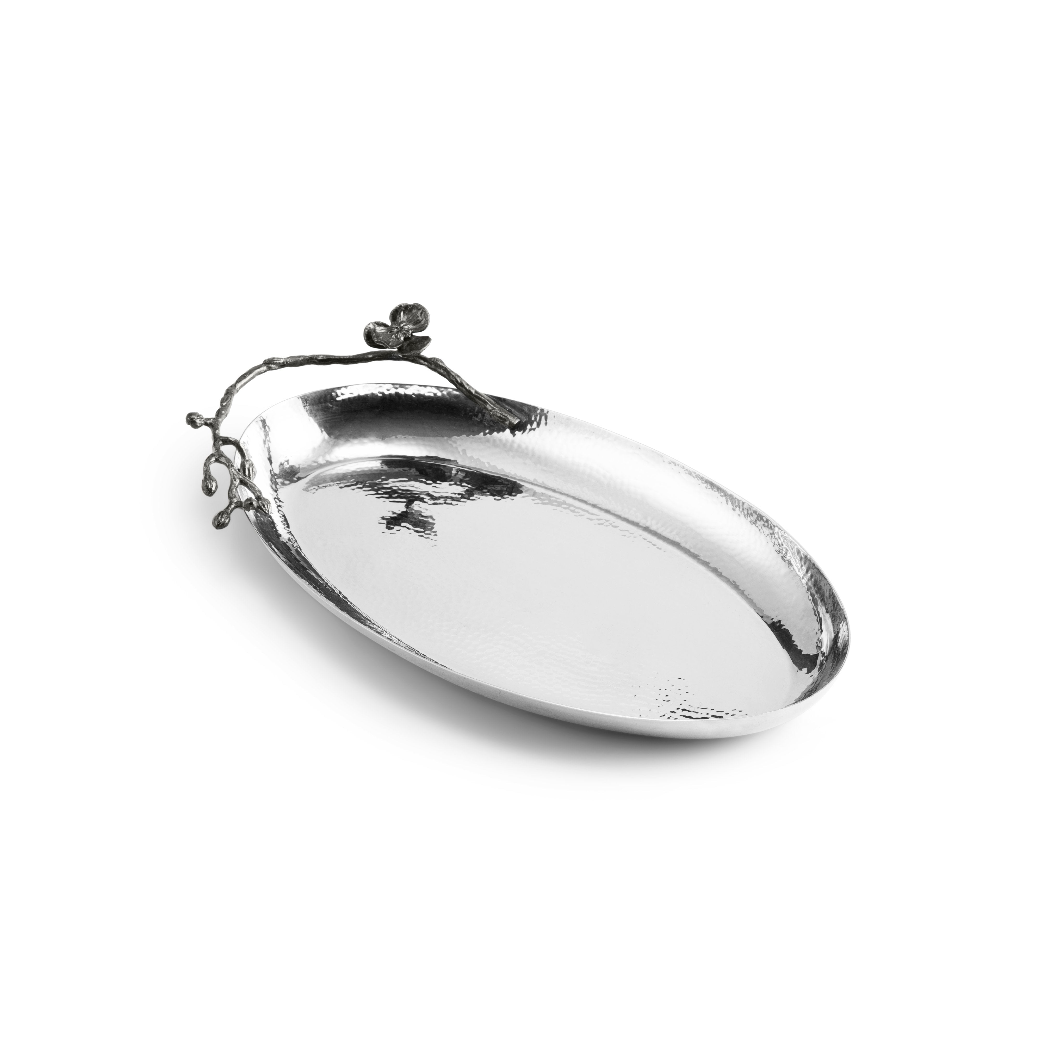 Elegant Black Orchid Oval Serving Platter - Perfect for Dinner Parties, Appetizers & Home Decor