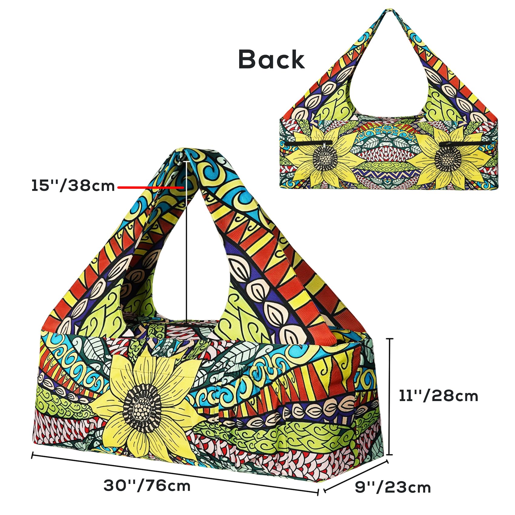 Premium Yoga Mat Bag with Adjustable Strap, Zipper & Multiple Pockets - Large Capacity Yoga Carrier for Women - Fits Most Size Mats (15-85mm) - Perfect for Gym, Studio & Travel Accessories