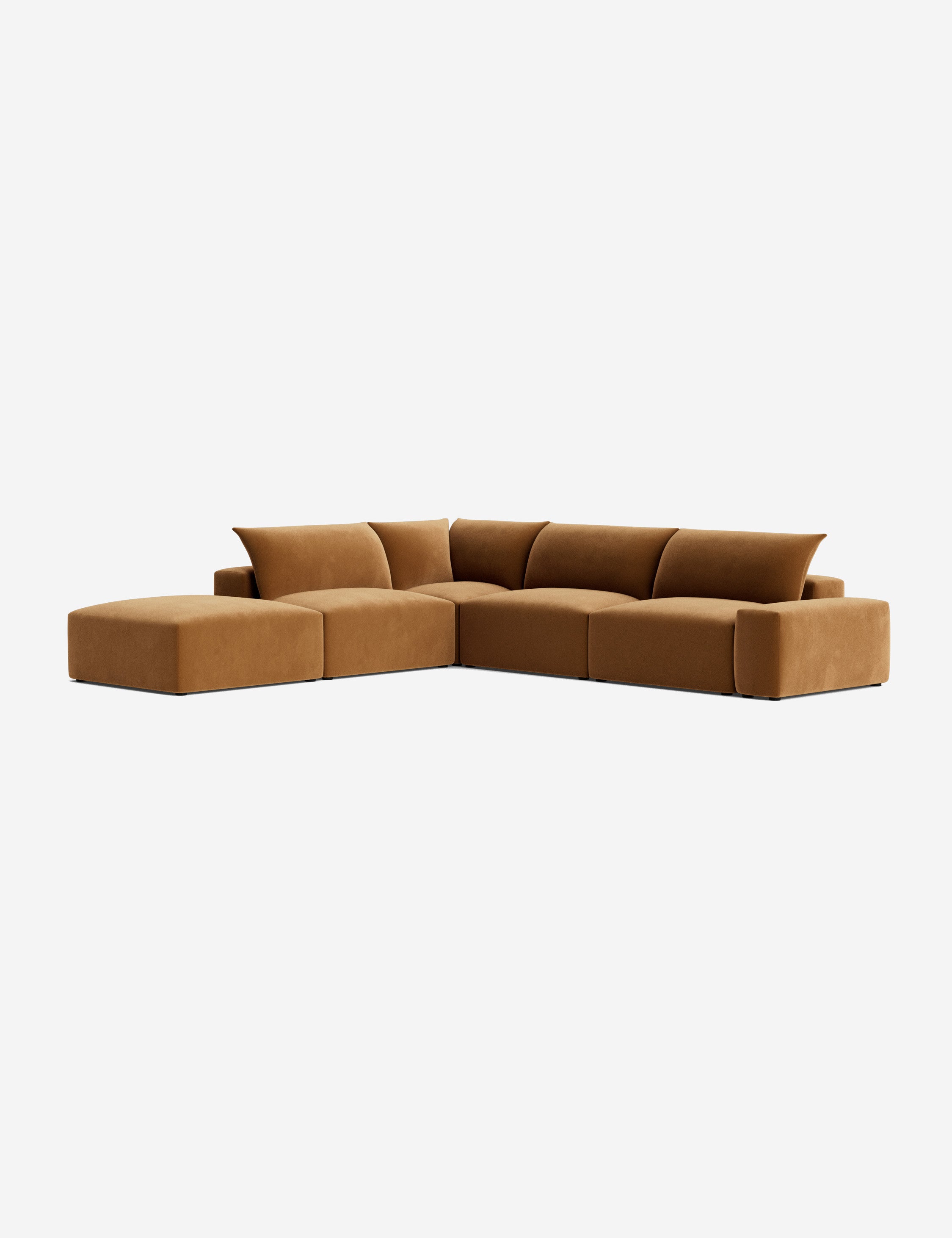 Brinley Chaise Sectional Sofa - Modern L-Shaped Couch with Chaise Lounge for Living Room, Family Room & Home Theater | Comfortable Fabric Upholstery