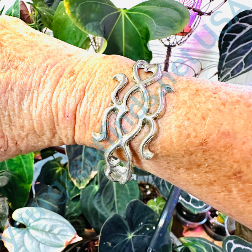 Sterling Silver Navajo Sand Cast Cuff Bracelet by FL Begay - Handmade Native American Jewelry for Women, Boho Fashion Accessory, Perfect for Festivals & Special Occasions
