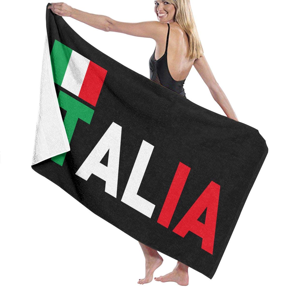 Premium Italian Flag Bath Towel Set - Soft Absorbent Bath Sheets, Beach Towel & Washcloths for Spa, Pool, Gym & Travel - Hooded Towel & Shawl for Adults & Kids