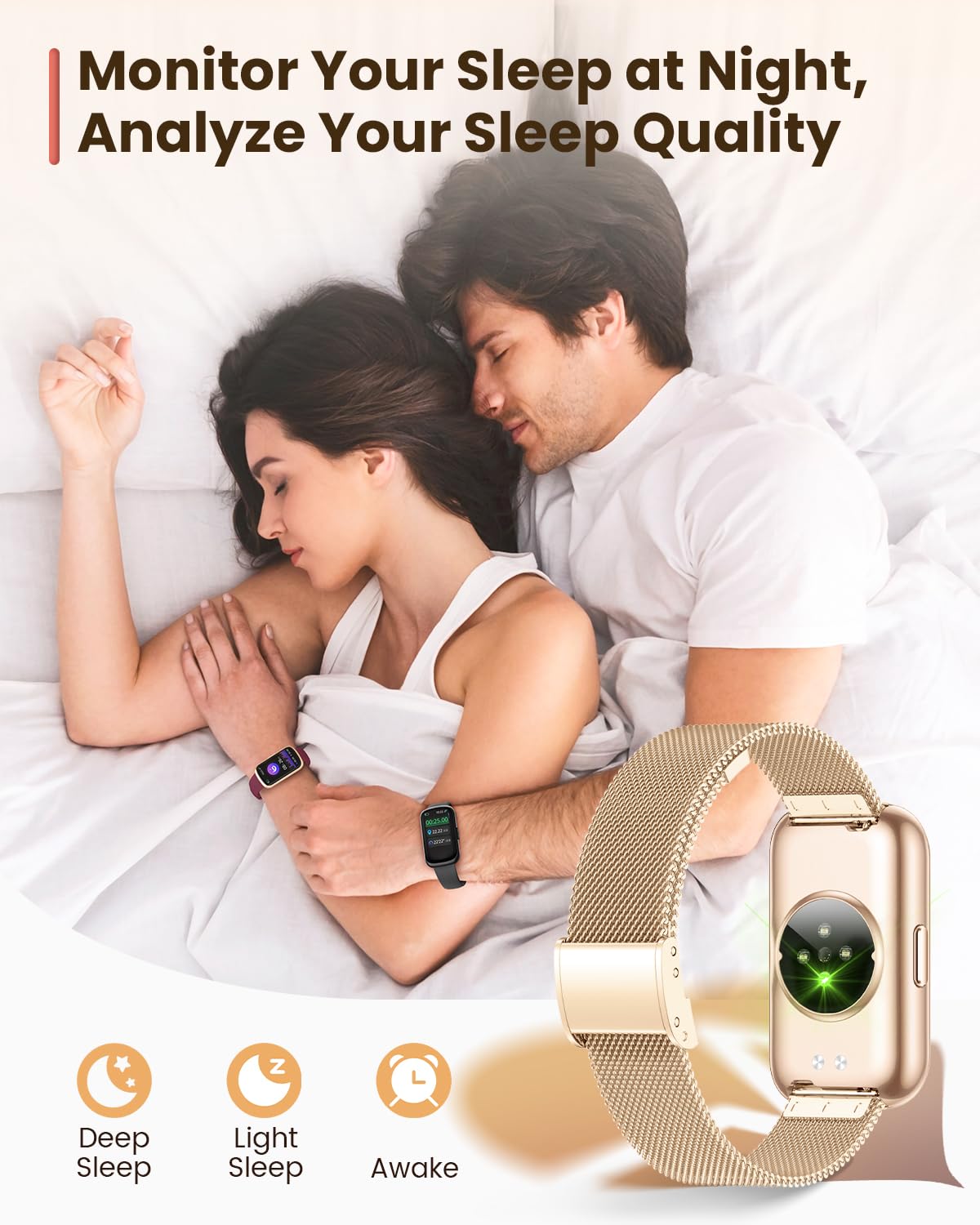 Smart Fitness Tracker Watch with 24/7 Heart Rate Monitor, Blood Oxygen & Sleep Tracking - Waterproof Activity Tracker for Women & Men, Step Counter, Calorie & Distance Monitor - Compatible with Android & iPhone - Perfect for Running, Swimming & Daily Workouts