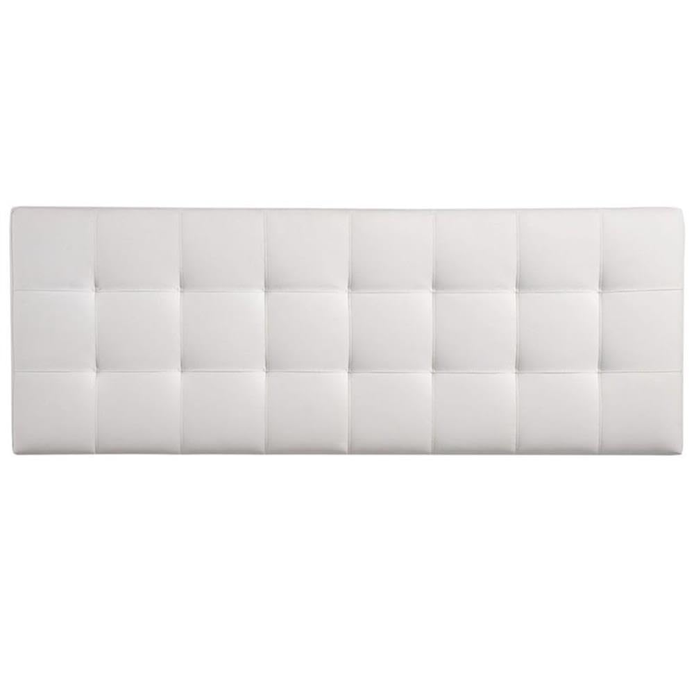 Rosebery Kids Tufted Faux Leather Upholstered Full Headboard in White - Perfect for Children's Bedroom Decor & Nursery Design