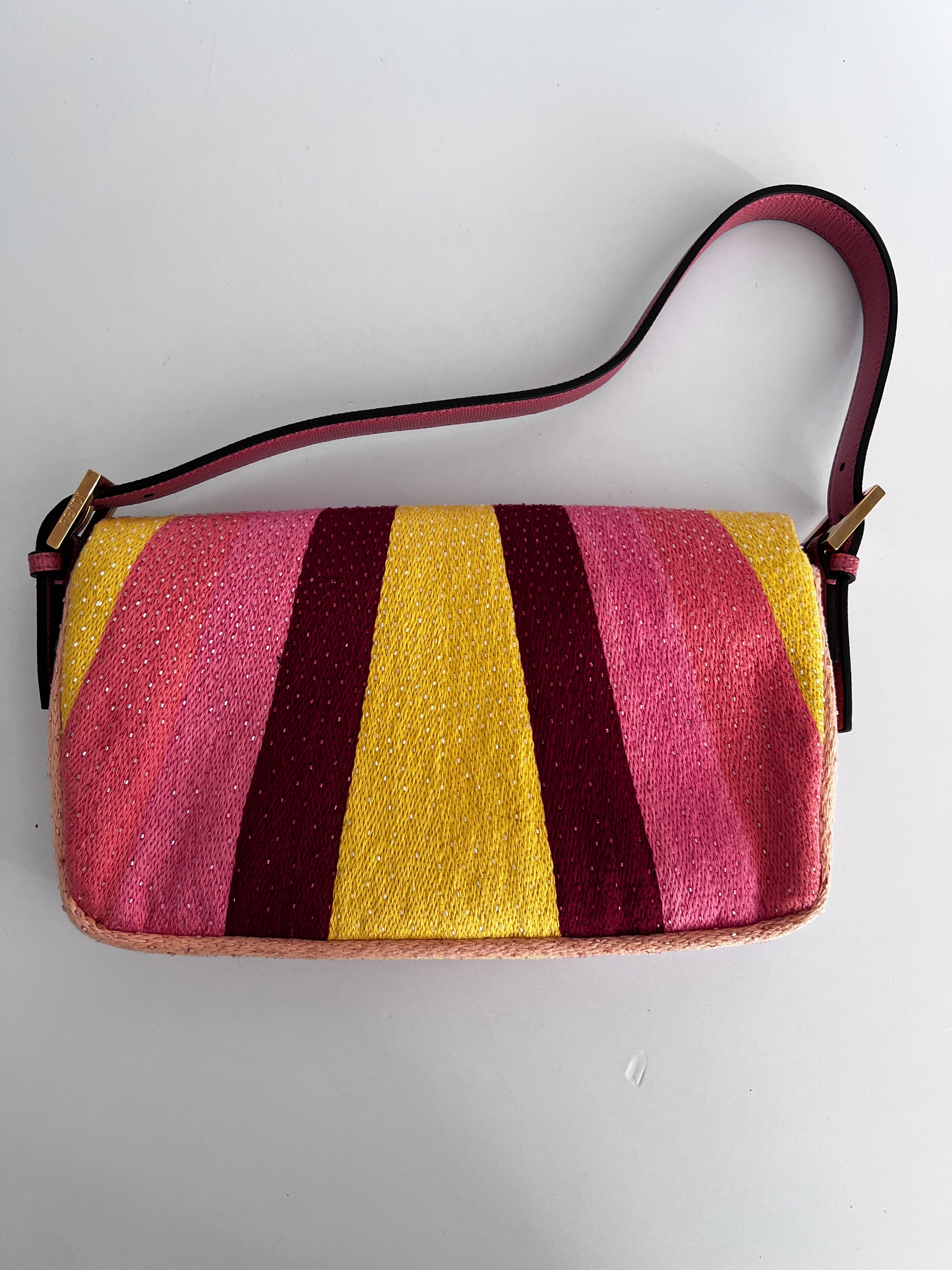 Fendi Sunset Beaded Baguette Bag - Luxury Designer Crossbody Purse for Women | Perfect for Parties, Weddings & Evening Events