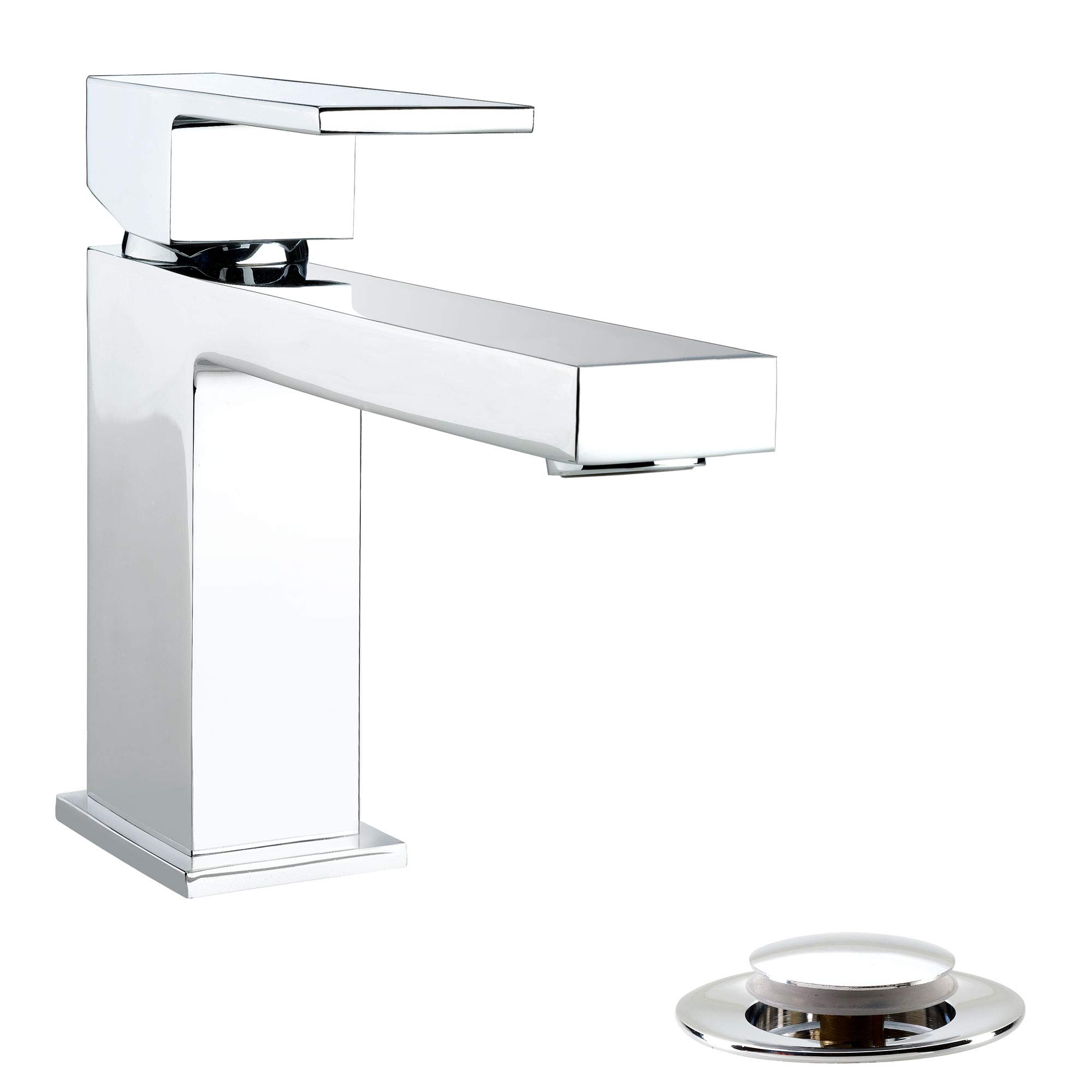 Belanger QUA21CCP Single Handle Bathroom Sink Faucet with Pop-Up Drain, Brushed Nickel Finish - Perfect for Modern Home, Apartment, and RV Bathroom Renovations