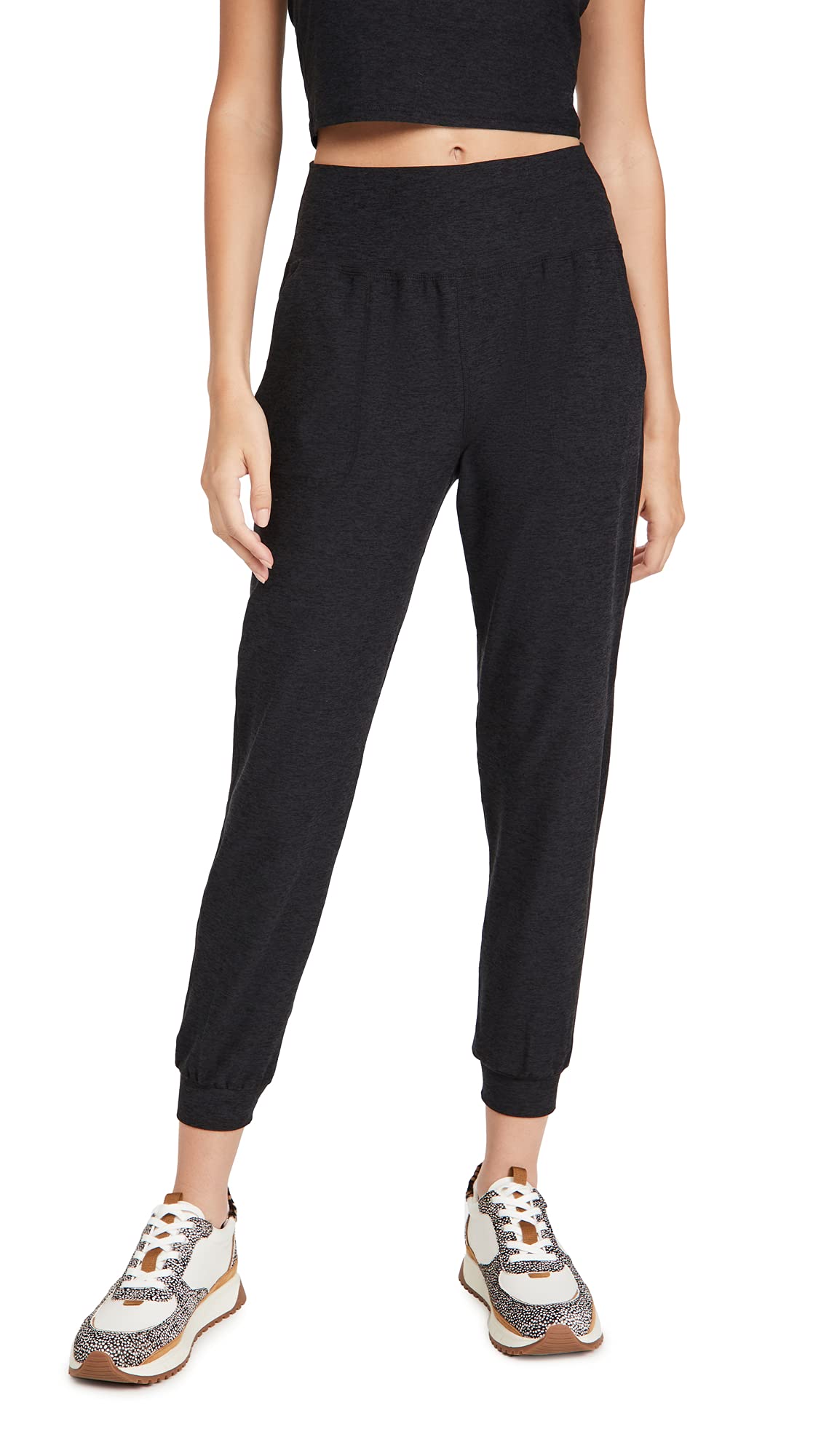 Beyond Yoga Women's Spacedye Midi Joggers - High Waisted Lounge Pants for Yoga, Running & Casual Wear - Soft Stretchy Comfort for Workouts & Relaxation