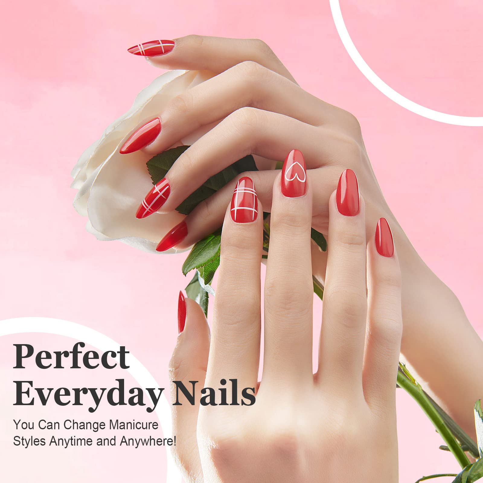 24Pcs French False Nails Almond Short - Glossy Silver Glitter Press on Nails with Star Designs, Oval Acrylic Fake Nails Full Cover Stick on Nails for Women & Girls | Daily Wear, Salon, Party, Wedding, Special Occasions