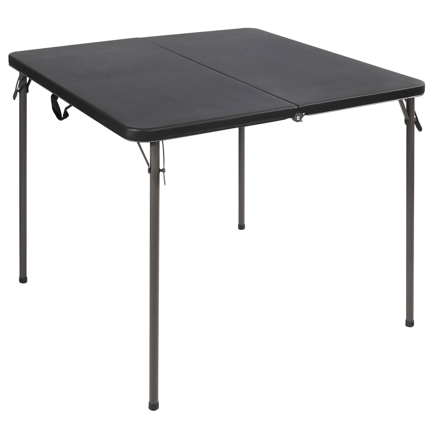 REDCAMP 34 Inch Square Folding Card Table with Durable Resin Top - Portable Half-Fold Design with Collapsible Legs - Perfect for Indoor & Outdoor Game Nights, Parties, Camping and Picnics - Black