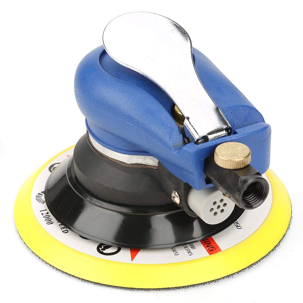 6in/5in Low Noise Pneumatic Random Orbital Sander - Efficient Wood & Metal Finishing Tool for Furniture Refinishing, Auto Body Work & DIY Projects (5 inch)