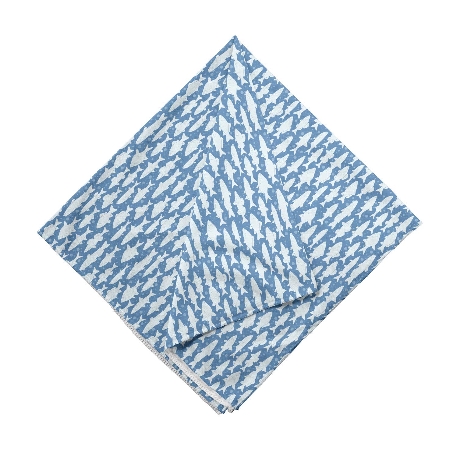 Ambesonne Nautical Bandana - Fish and Bubbles Seascape Design - Unisex Head Scarf & Neck Tie for Men Women - Perfect for Beach, Boating, Fishing & Outdoor Adventures