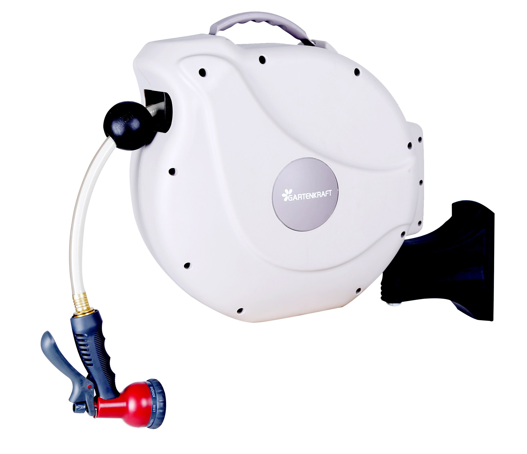 65 ft Retractable Garden Hose Reel with 5/8 Inch Hose - Perfect for Lawn Care, Car Washing & Outdoor Watering | Heavy Duty Wall Mount or Free Standing