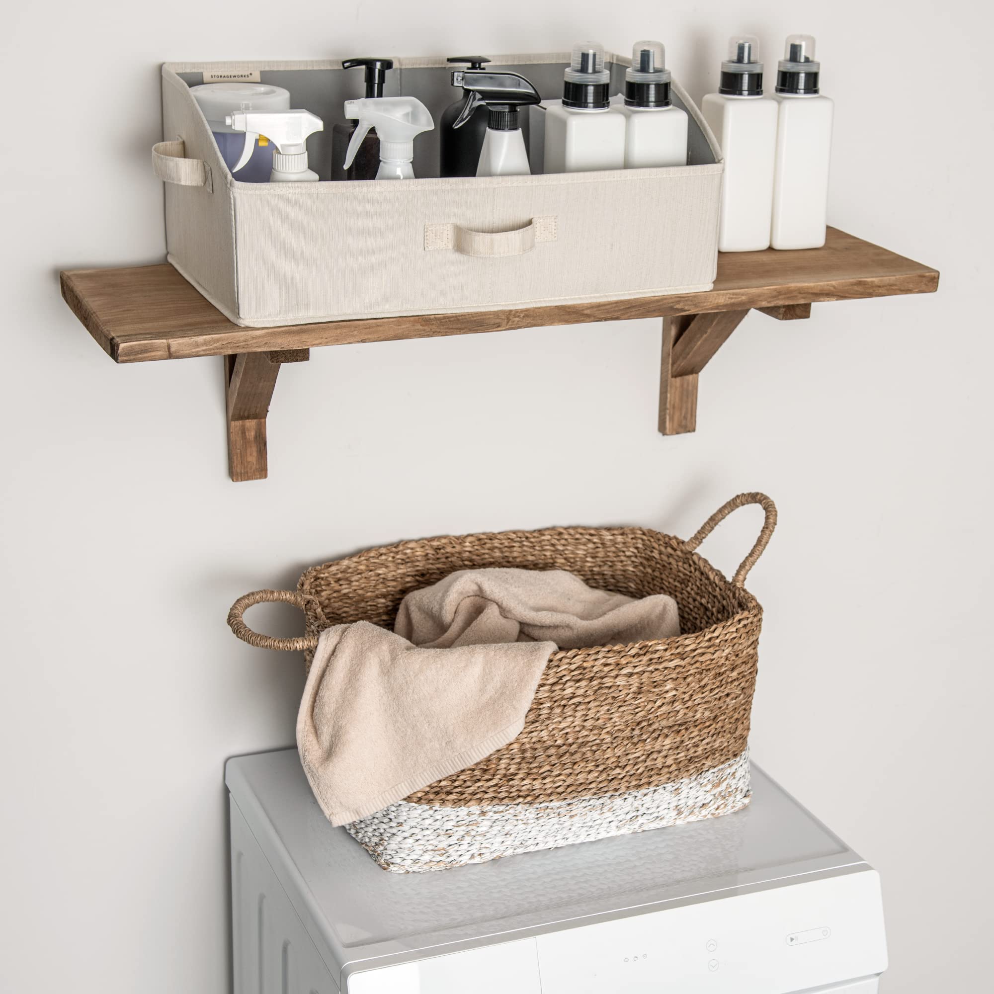 StorageWorks Closet Storage Bins Set - Large Trapezoid Organizer Baskets for Bedroom, Bathroom & Closet Organization | Space-Saving Home Storage Solution