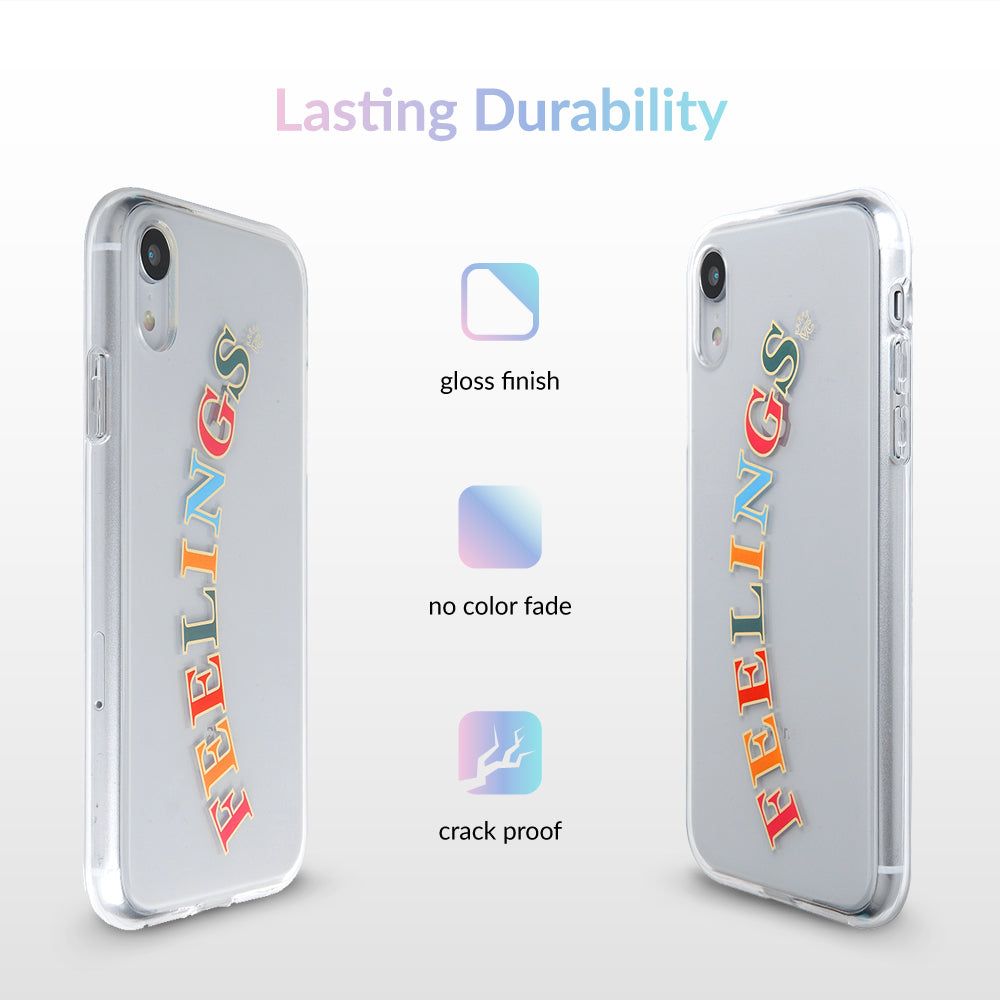 Feelings Clear iPhone Case - Ultra Slim Protective Cover for iPhone [Model] - Shatterproof & Scratch-Resistant - Perfect for Everyday Use, Travel, and Work