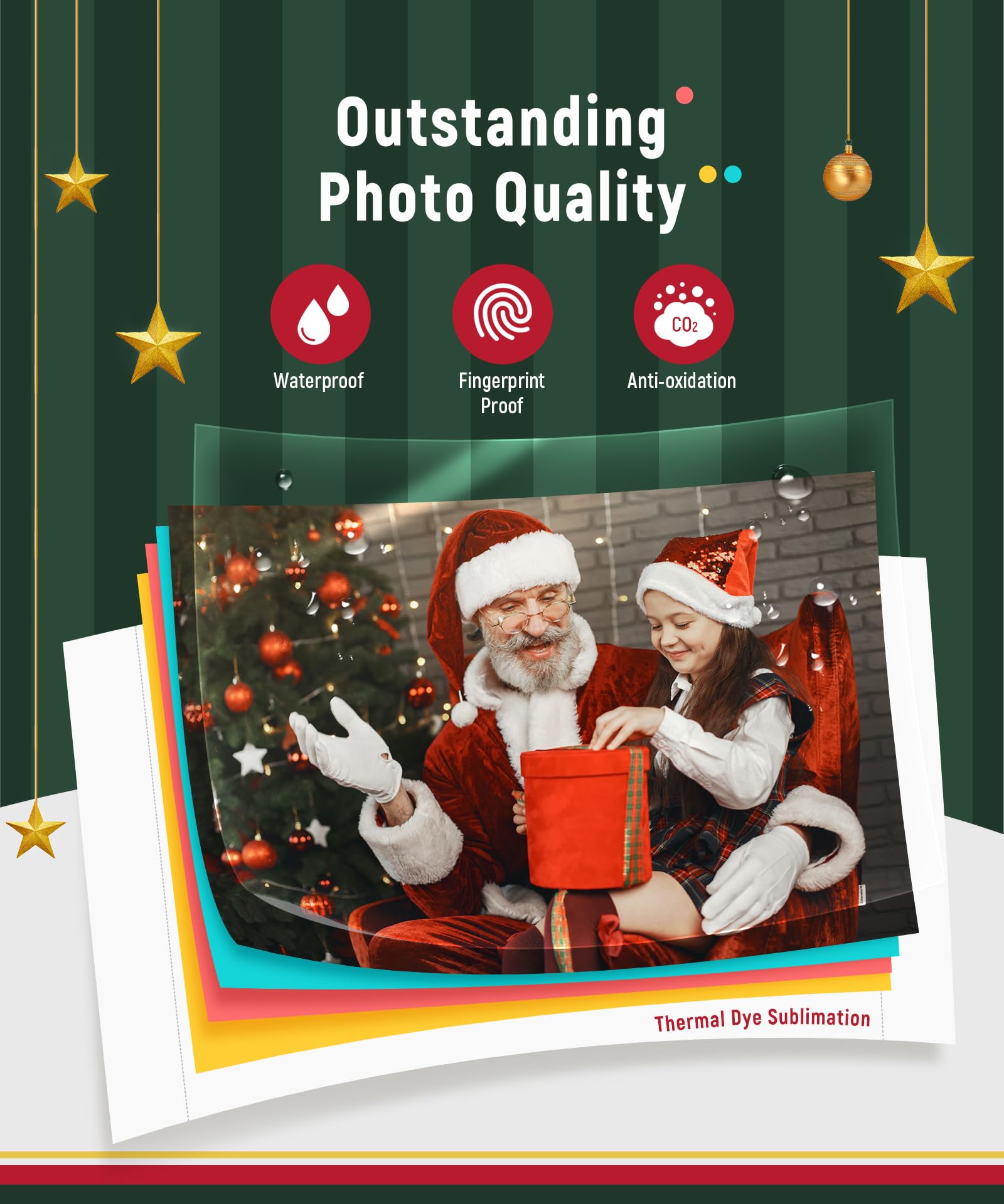 Liene 4x6'' Instant Photo Printer (Battery Edition) - Wireless Dye Sublimation Printer with 100 Sheets & 3 Ink Cartridges - Compatible with iPhone, Android, Smartphones & Computers - Perfect for Travel, Home, Parties & Scrapbooking
