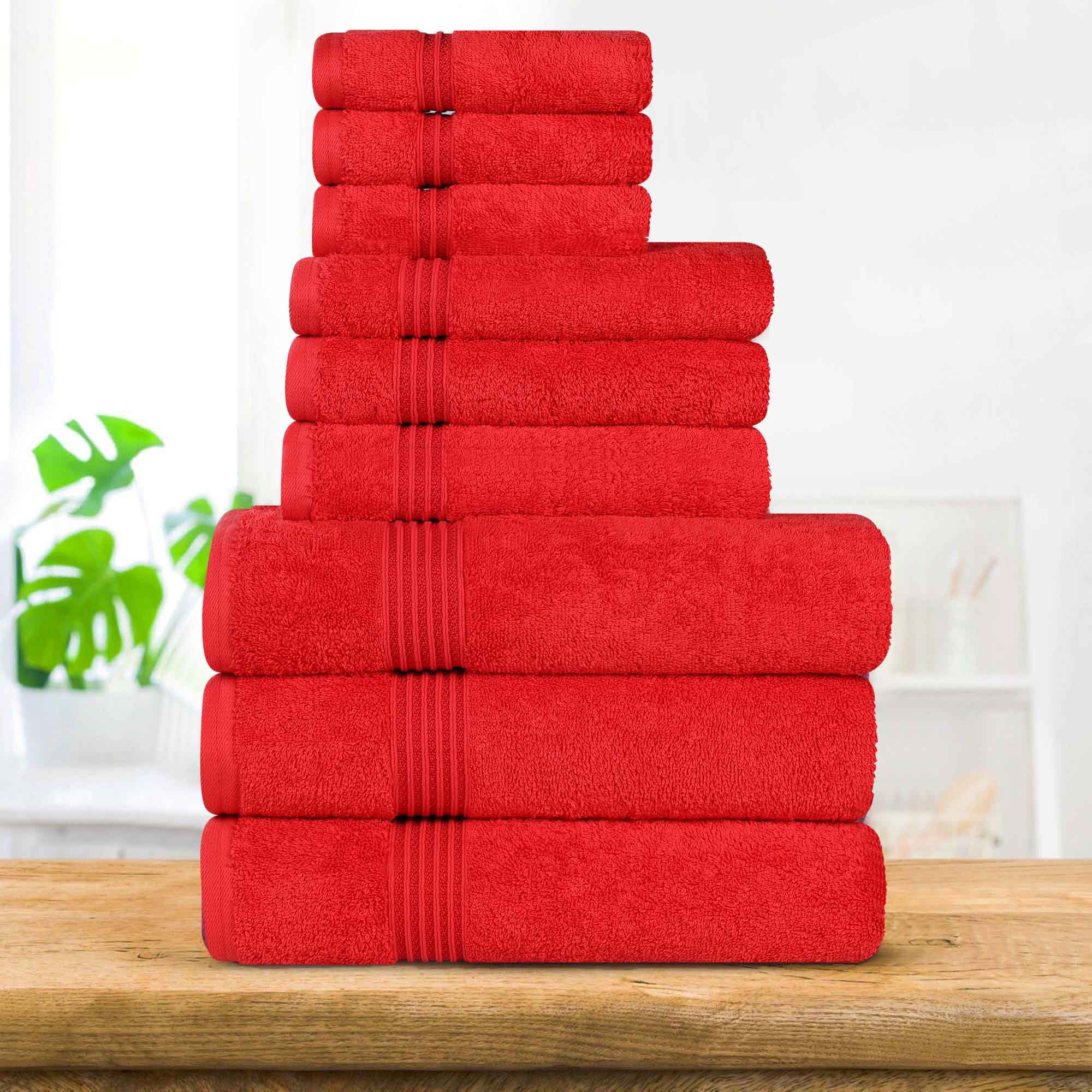 Premium Egyptian Cotton 9-Piece Bath Towel Set - Ultra Soft, Highly Absorbent, Quick-Drying - Perfect for Spa, Bathroom & Luxury Home Use