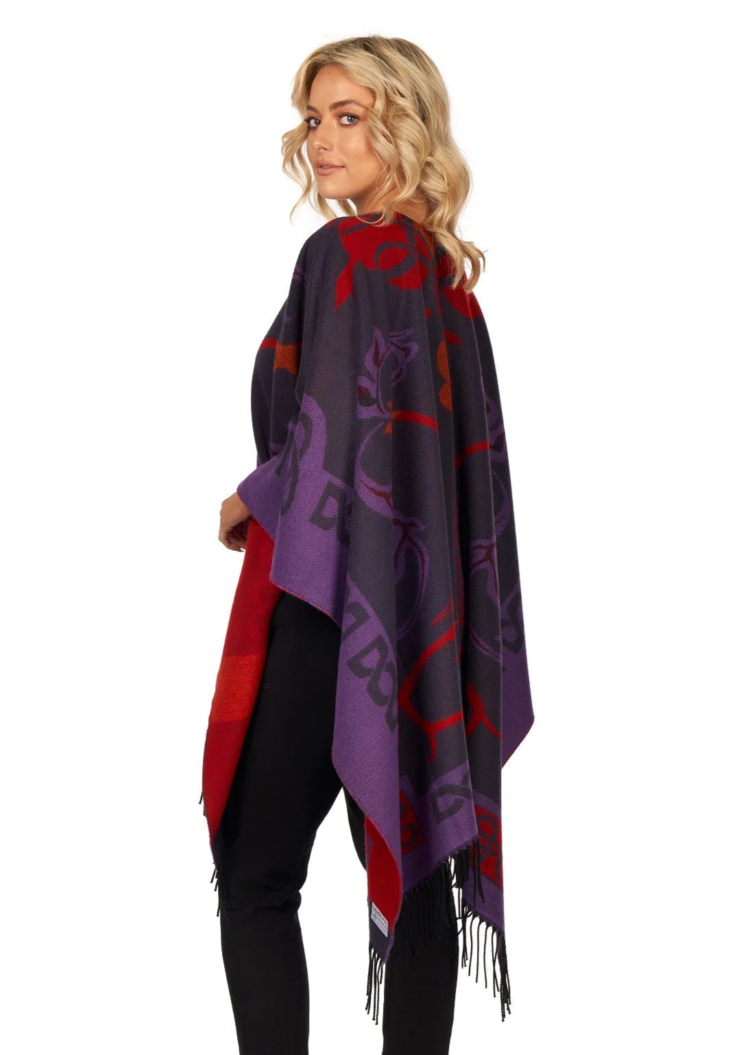 Jimmy Hourihan Fringed Shawl Wrap - Elegant Purple Tones for Women | Perfect for Evening Parties, Weddings & Fall Fashion Accessories