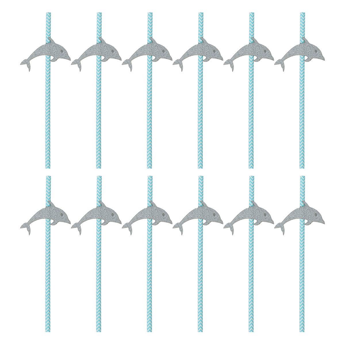 12-Pack Dolphin-Shaped Party Straws - Fun & Creative Drinking Straws for Christmas, Banquets & Celebrations - Perfect for Holiday Decorations, Birthday Parties & Special Events