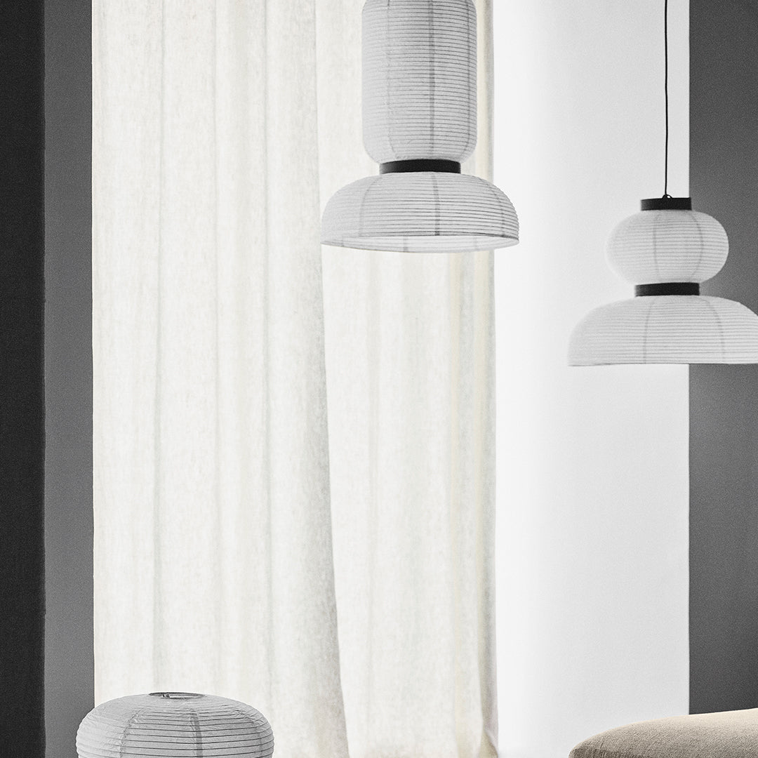 Formakami JH3 Pendant Light - Modern Paper Pendant Lamp for Dining Room, Living Room & Bedroom | Scandinavian Style Hanging Light Fixture with Rattan Shade