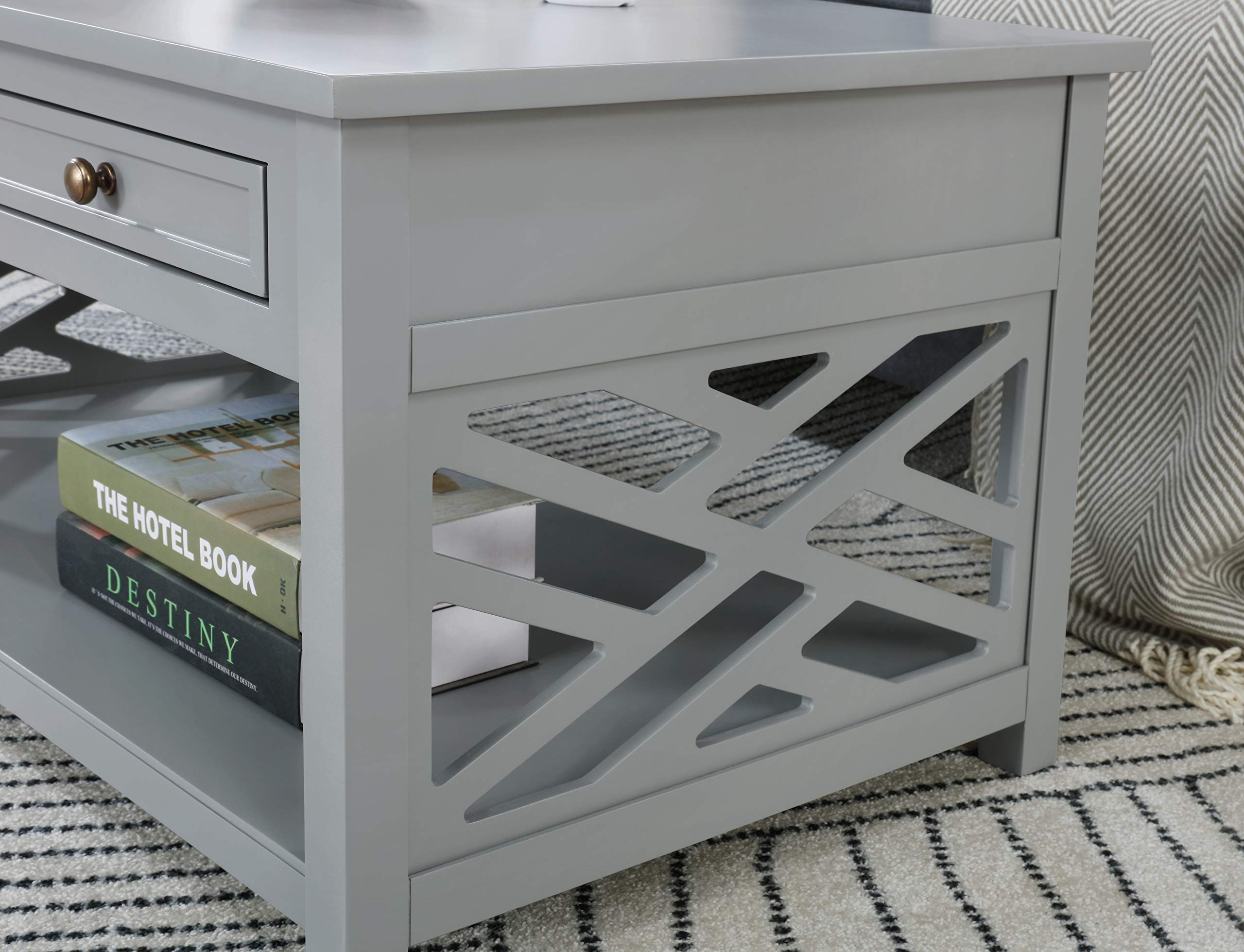 Coventry 36 Inch Coffee Table and End Tables Set of 3 with Drawers - Modern Living Room Furniture for Home Decor & Entertainment