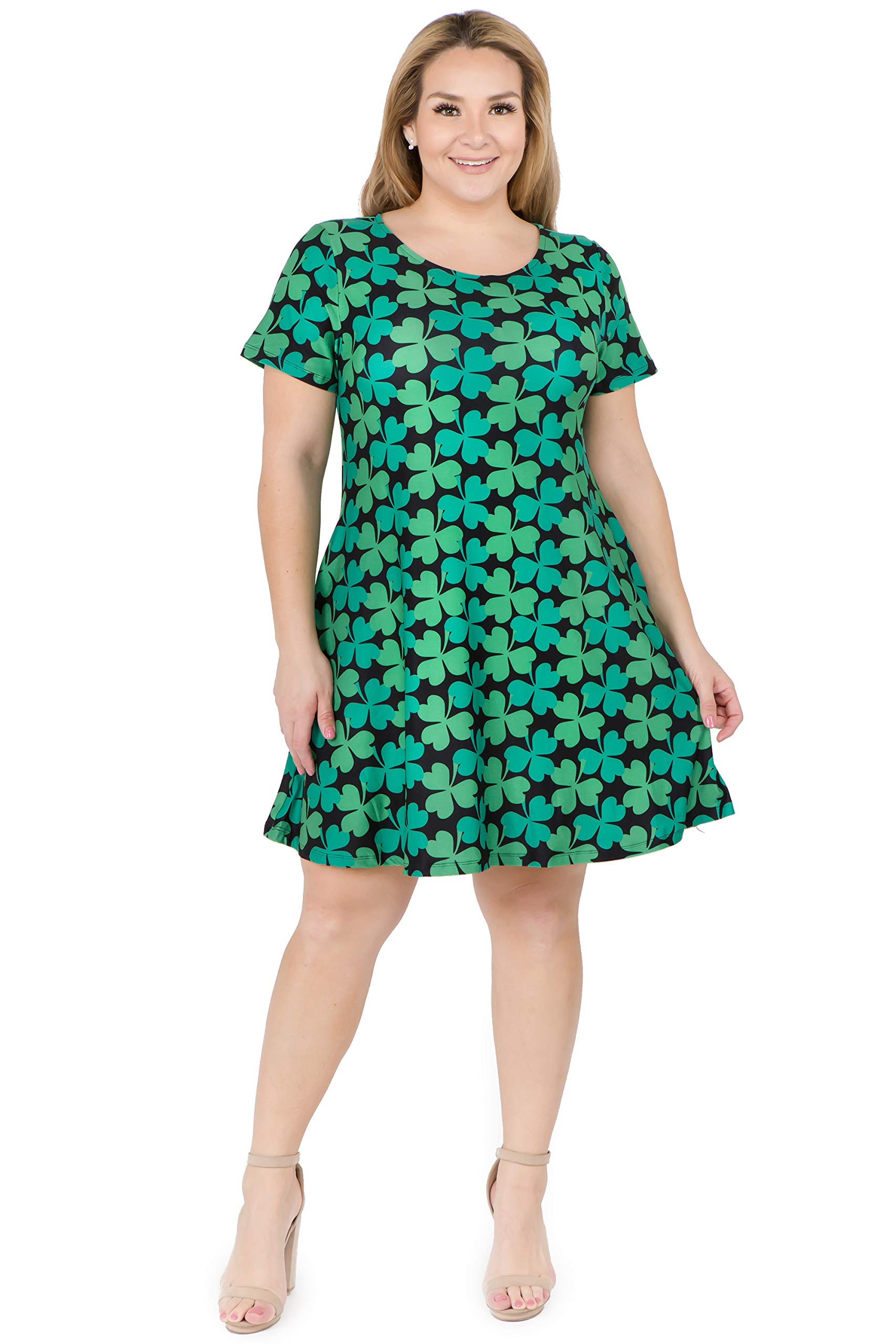 ICONOFLASH Women's Casual Summer Dresses with Pockets - Short Sleeve Floral Print Sundress for Beach, Vacation & Everyday Wear