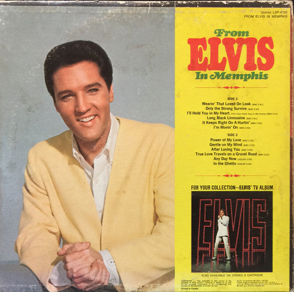 Elvis Presley - From Elvis In Memphis Vinyl LP Album (VG Condition) - Perfect for Vintage Music Collectors & Classic Rock Enthusiasts