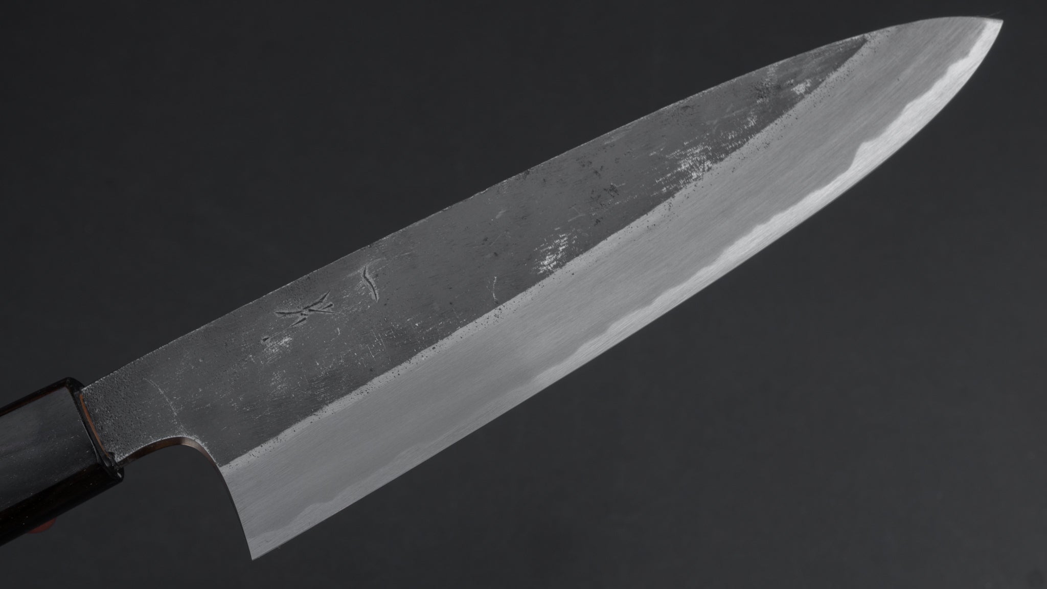 Hitohira Togashi Blue #2 Kurouchi Gyuto 210mm Japanese Chef Knife with Cherry Wood Handle - Perfect for Sushi, Meat Cutting & Professional Kitchen Use