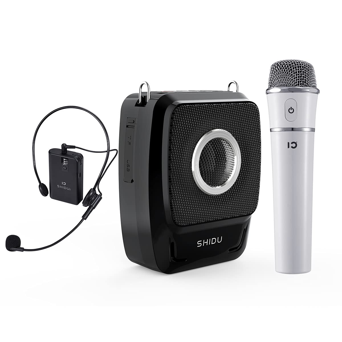 SHIDU 25W Portable PA System with UHF Wireless Microphone & Bluetooth Speaker - 2600mAh Rechargeable Voice Amplifier for Teachers, Meetings, Outdoor Events, Presentations, Karaoke and Coaching | Ideal for Classroom Instruction, Public Speaking, and Outdoor Activities
