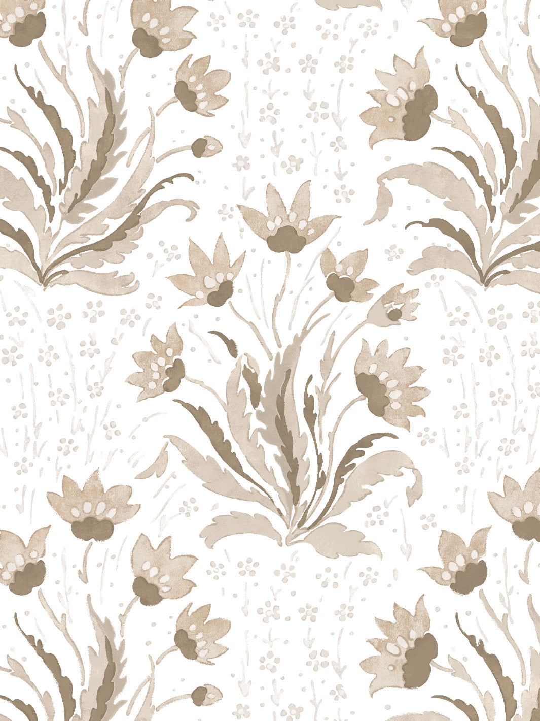 Nathan Turner Hillhouse Floral Tonal Wallpaper - Neutral Beige Botanical Peel & Stick Wallpaper for Living Room, Bedroom, and Home Decor