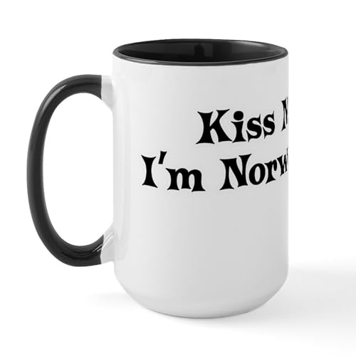 White/Black Inside - Kiss Me, I'm Norwegian Large Mug